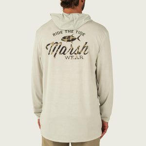 Marsh Wear Buxton Hagood Performance Men's L/S Shirt - Stone Heather