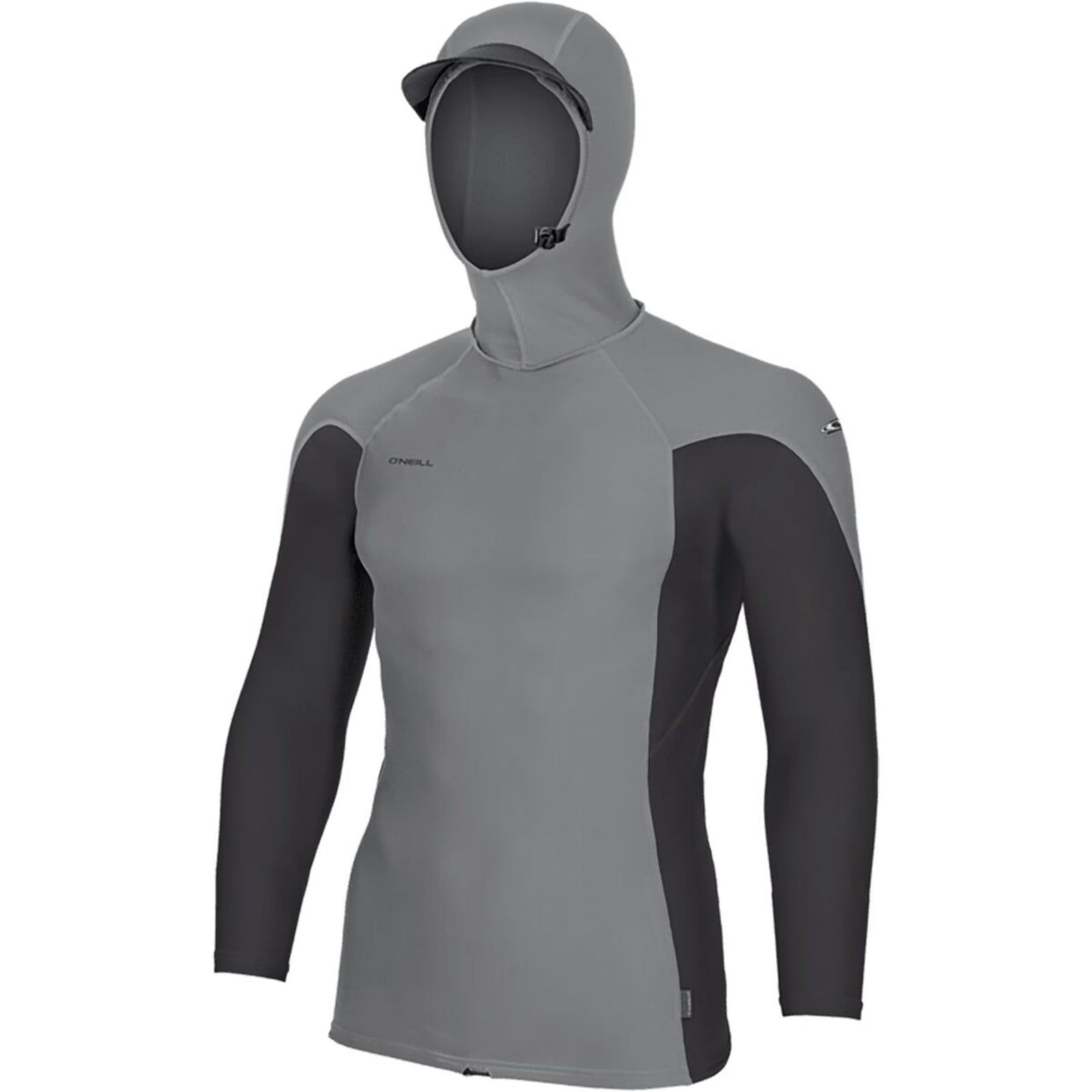 O'Neill Hyperfreak Skins O'Zone Hooded Men's L/S Rashguard - Smoke/Tempsteel
