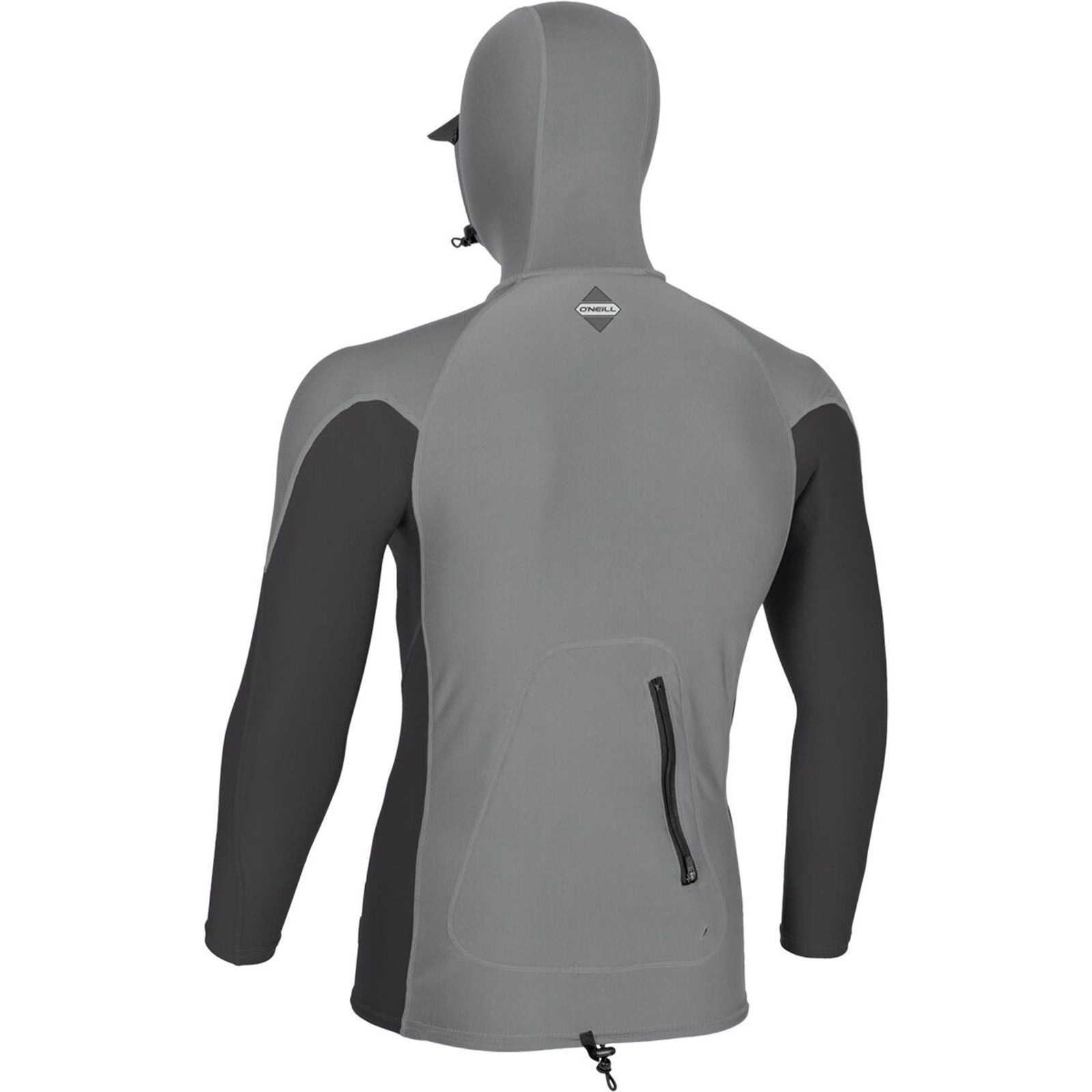 O'Neill Hyperfreak Skins O'Zone Hooded Men's L/S Rashguard - Smoke/Tempsteel