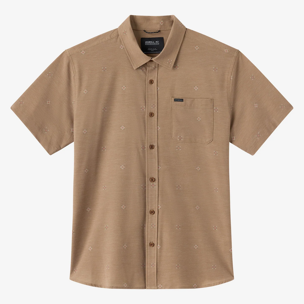 O'Neill TRVLR Upf Traverse Standard S/S Dress Shirt - Khaki