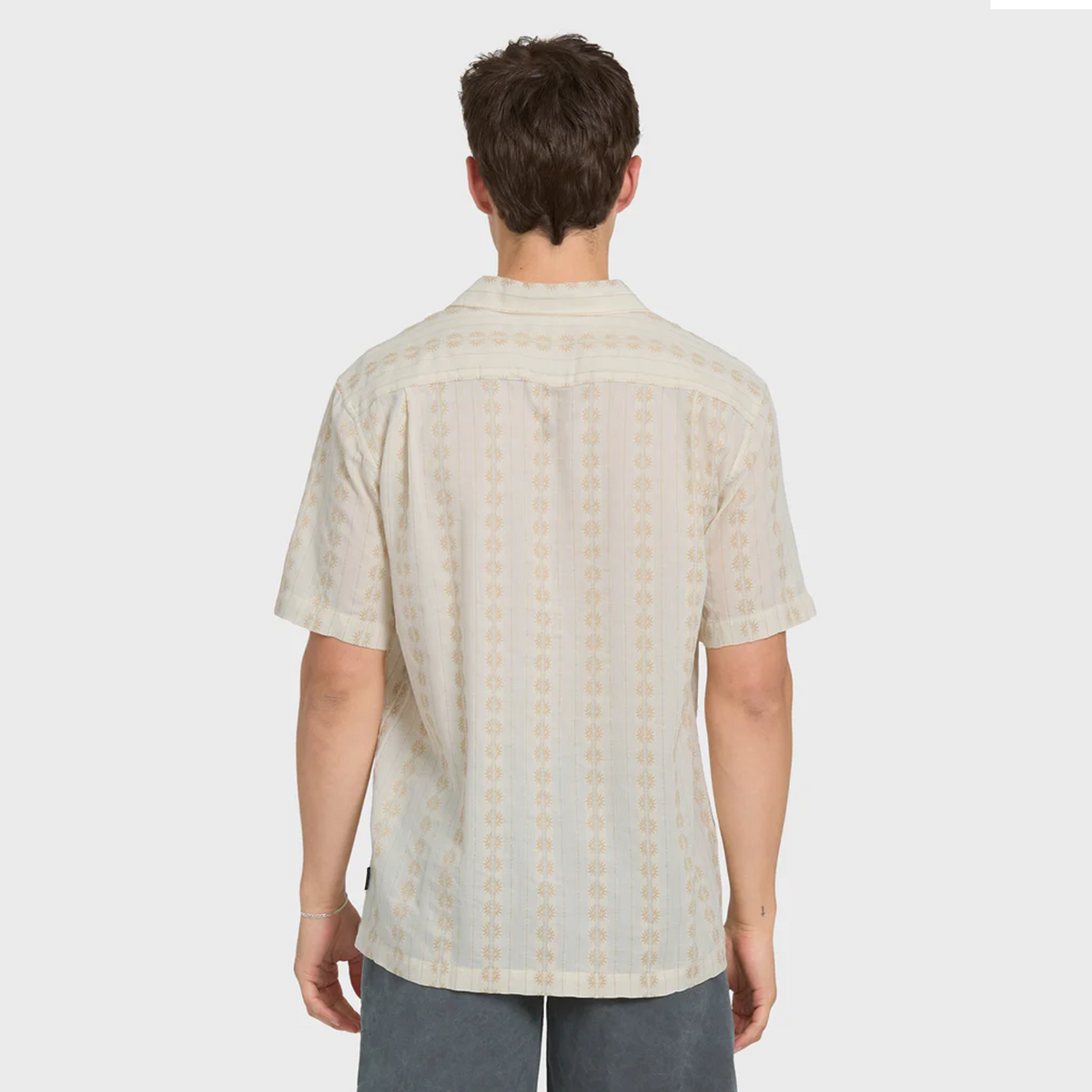 Quiksilver Men's Bishop Jacquard Camp Short Sleeve Cotton Shirt