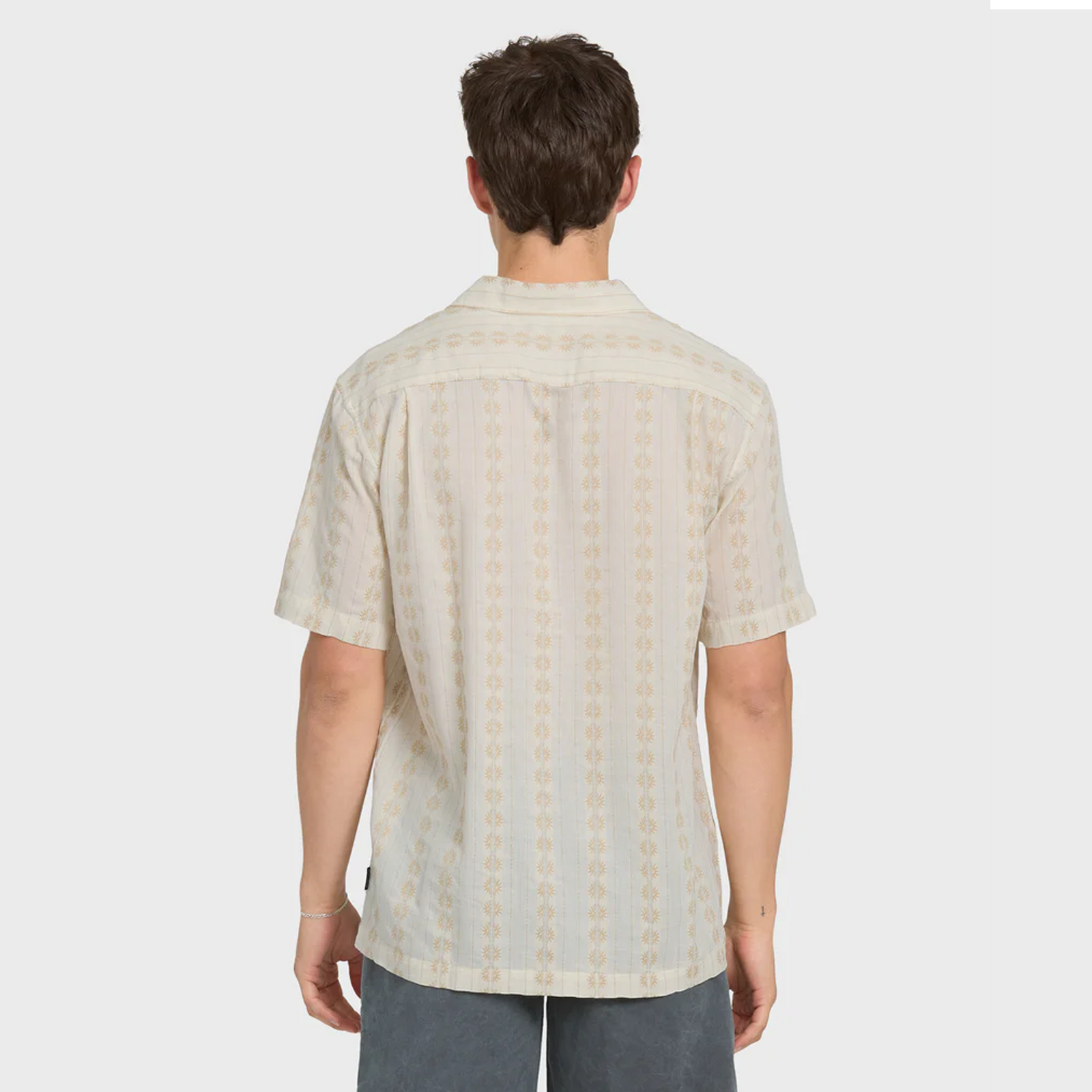 Quiksilver Bishop Jacquard Camp Cotton Men's S/S Dress Shirt - Twill