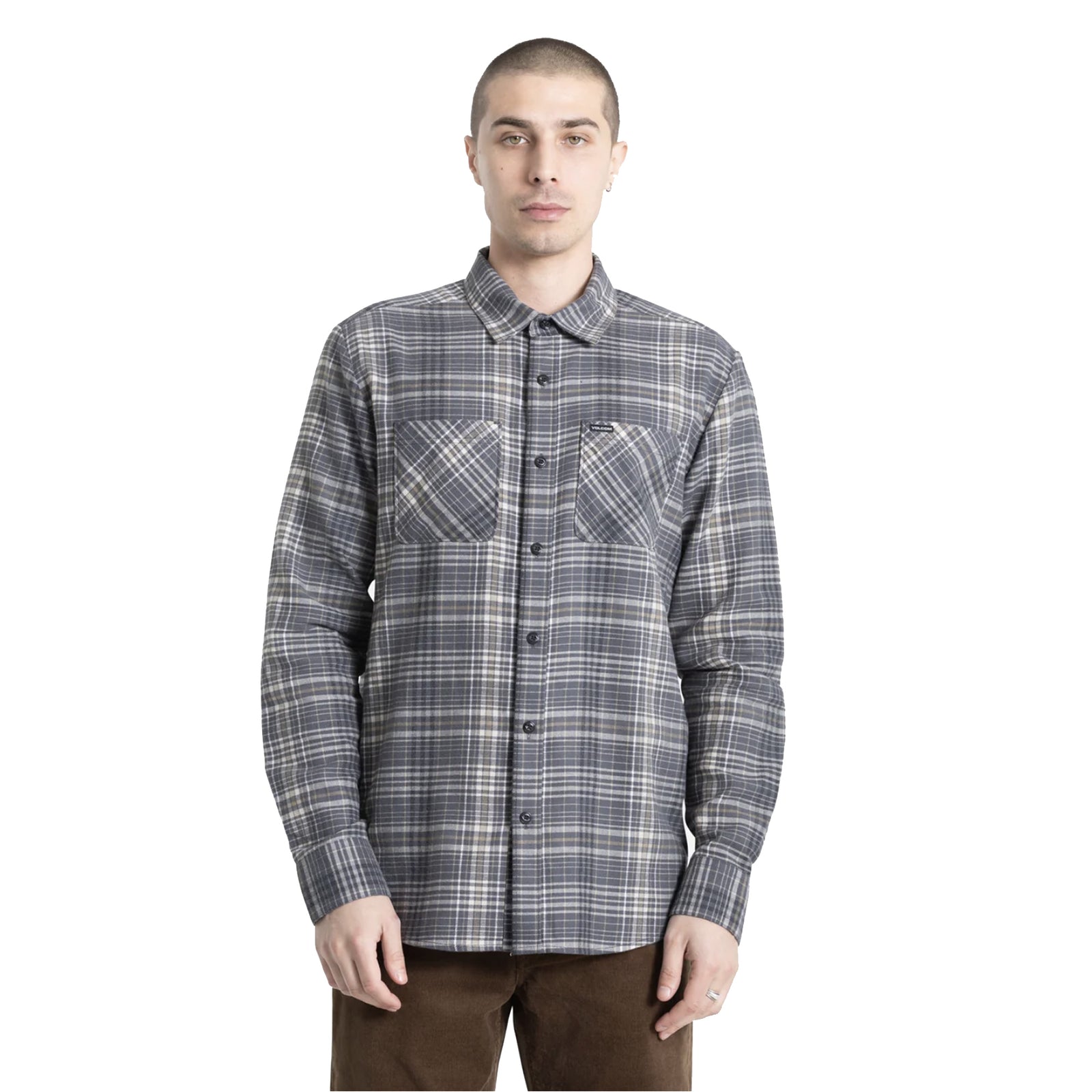 Volcom Netastone Men's L/S Flannel - Asphalt Black