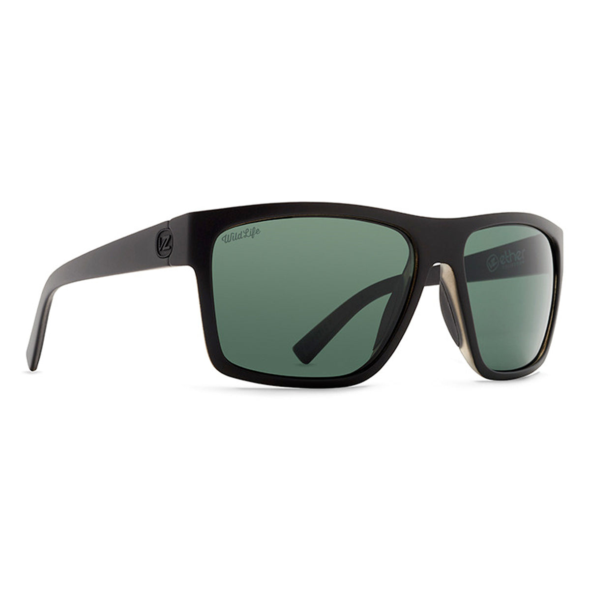 VonZipper Dipstick Men's Sunglasses - Black Soft Satin/Wild Vintage Grey Polarized