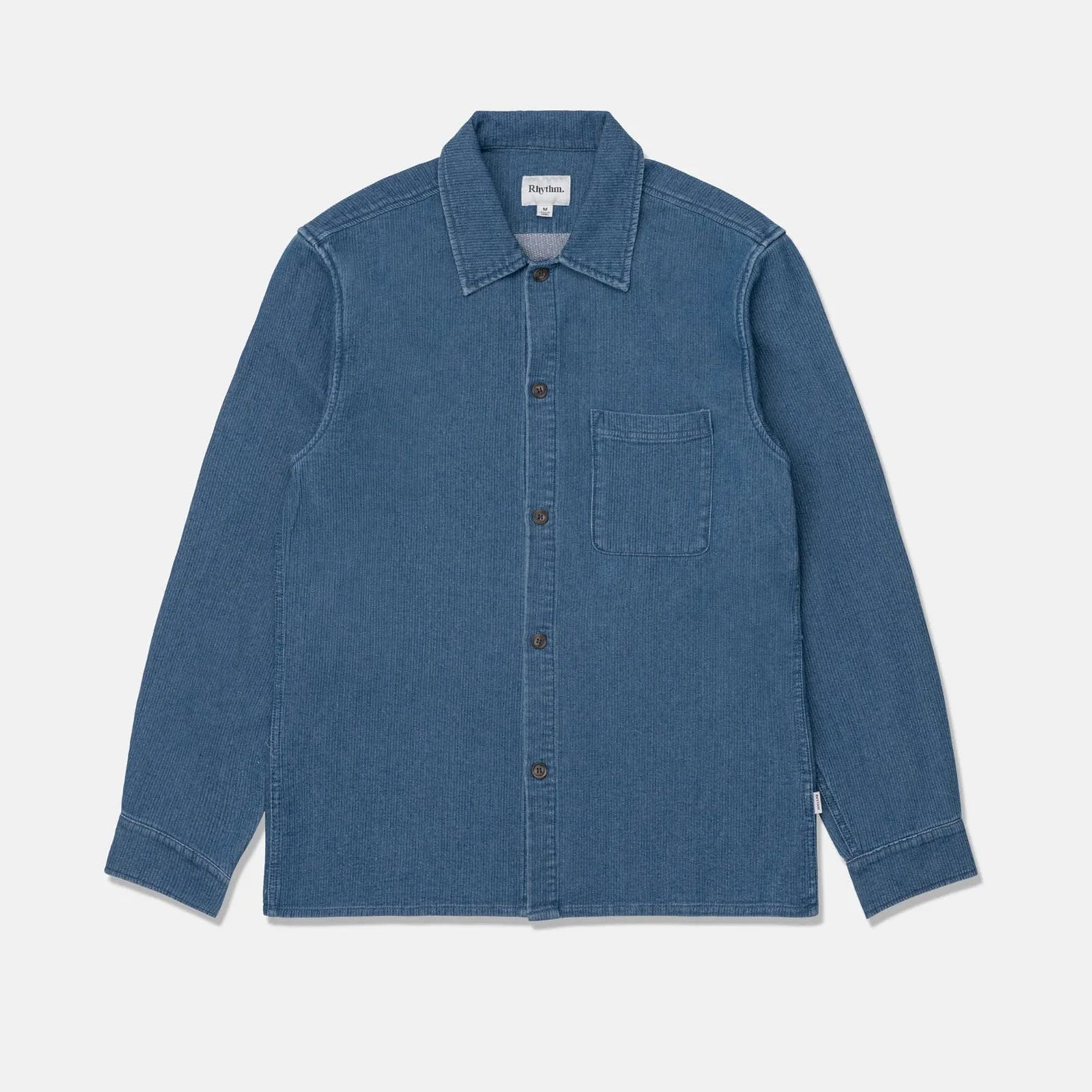 Rhythm Textured Wale Men's L/S Shirt - Washed Indigo