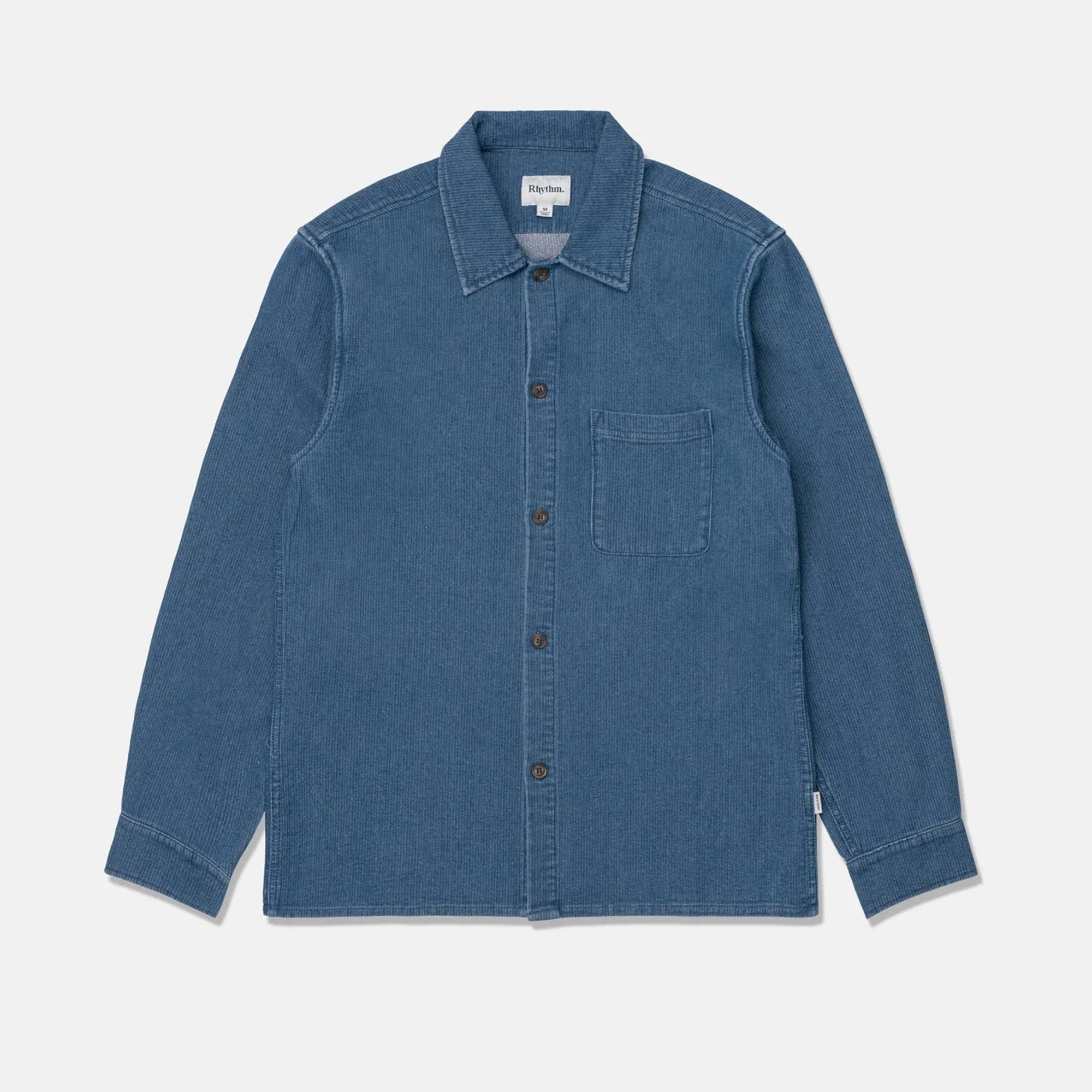 Rhythm Textured Wale Men's L/S Shirt - Washed Indigo