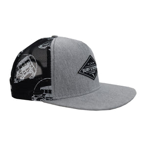 Surf Station Woody Pattern Men's Hat - Heather Grey/Black