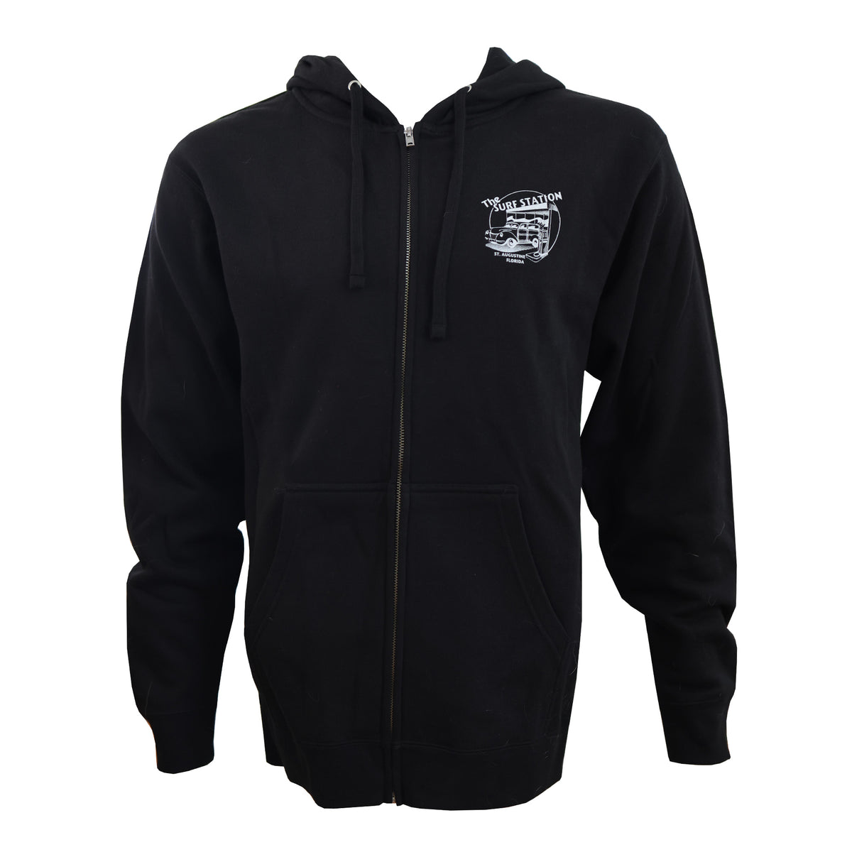 Surf Station Woody Zip-Up Men's L/S Hoodie - Black