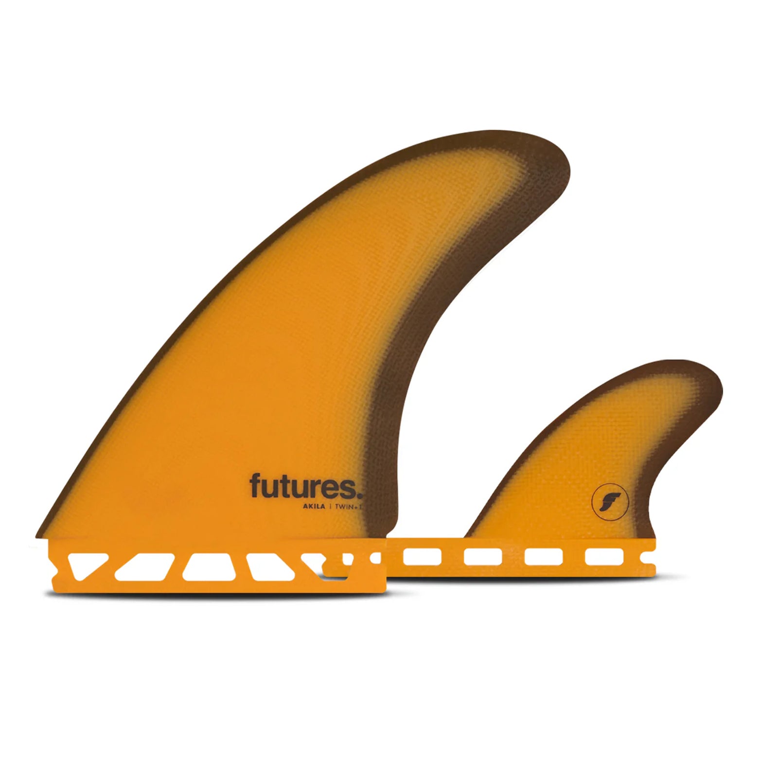 Futures Apia Akila Twin+1 Fiber Glass Surfboard Fins - Orange/Brown