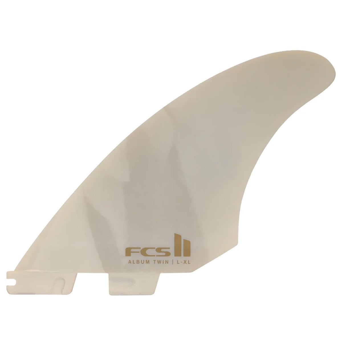 FCS II Album Laminar Twin Performance Glass Surfboard Fins - Large-XLarge/White Gold