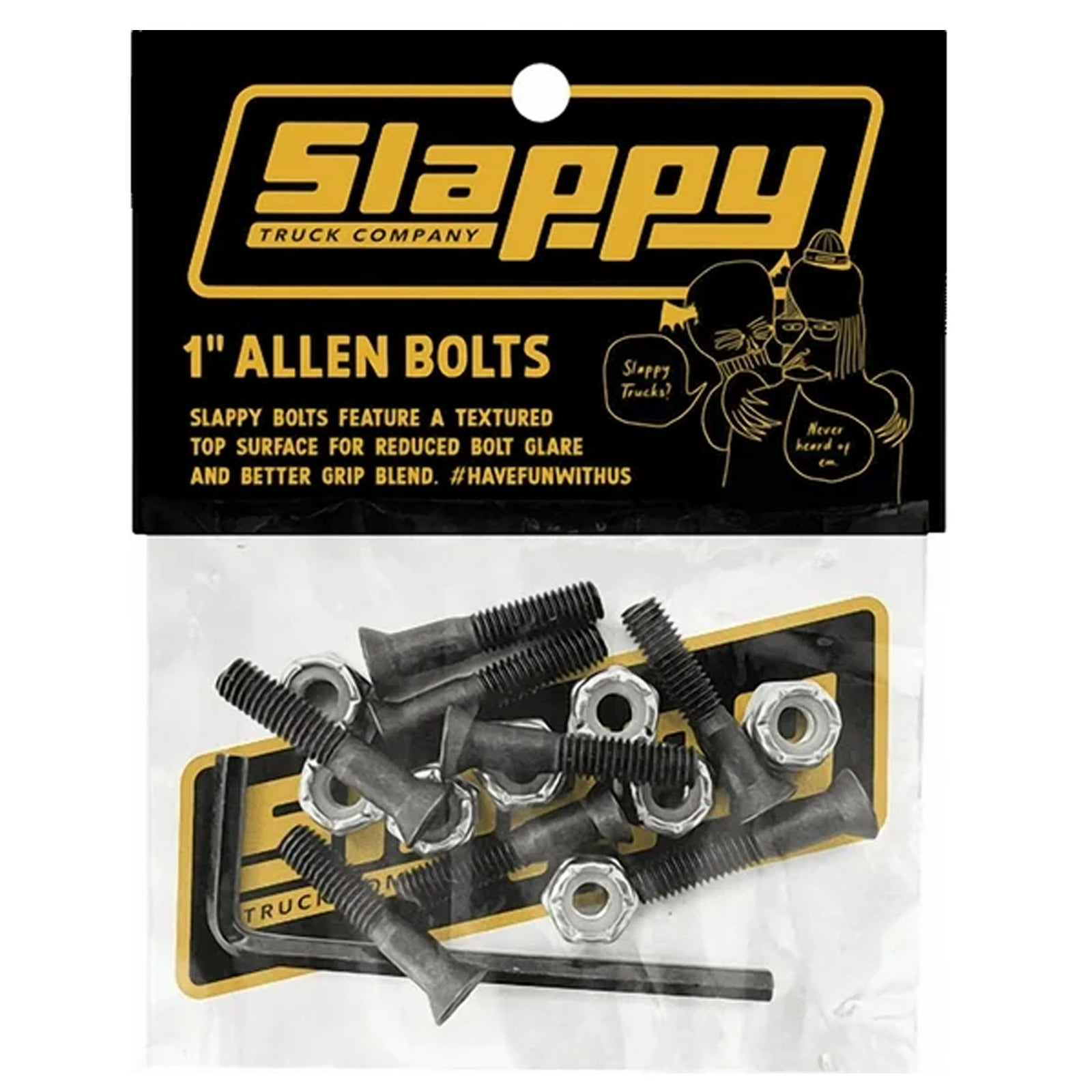 Slappy 1" Allen Skateboard Hardware - Black
