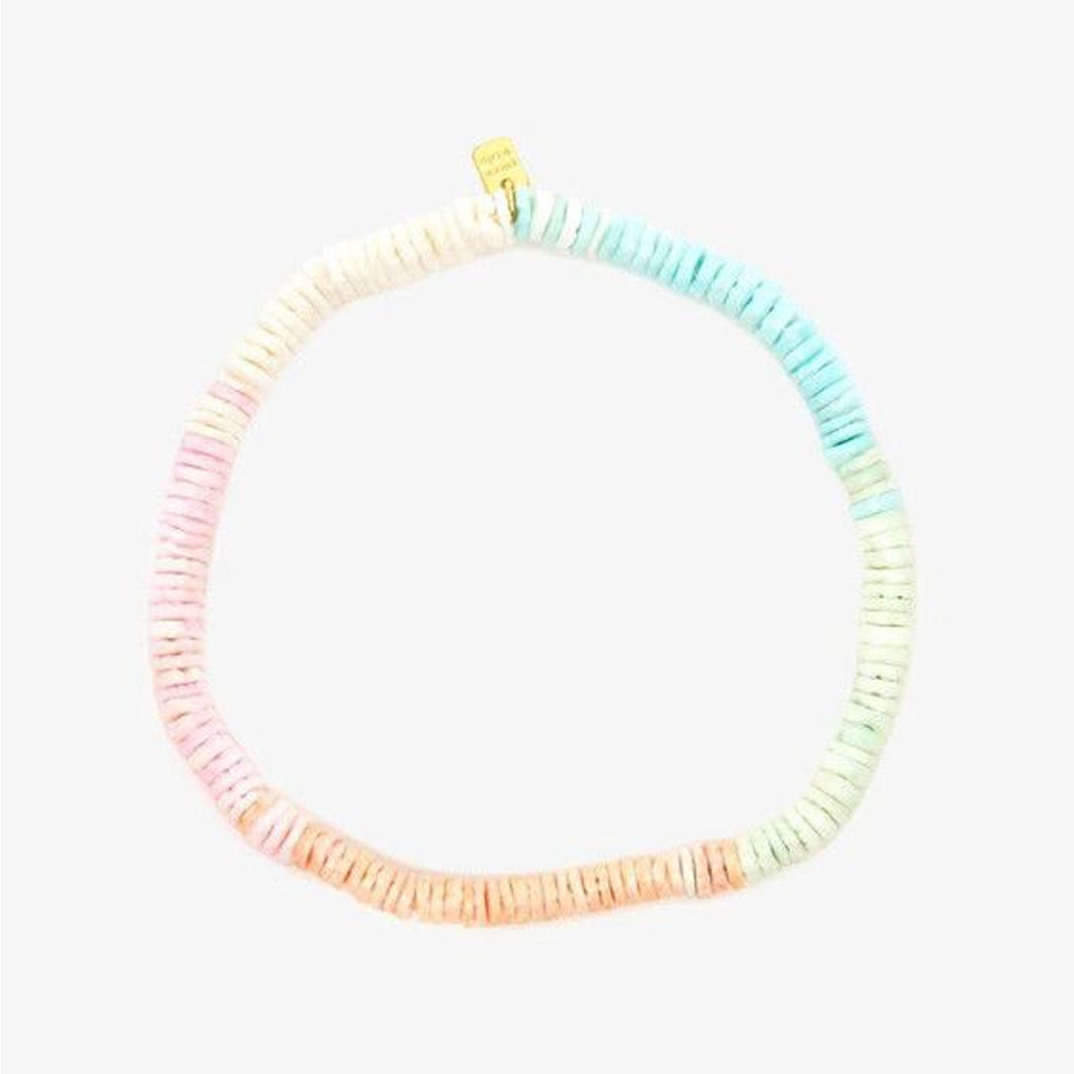 Pura Vida Pastel Puka Stretch Anklet - Gold