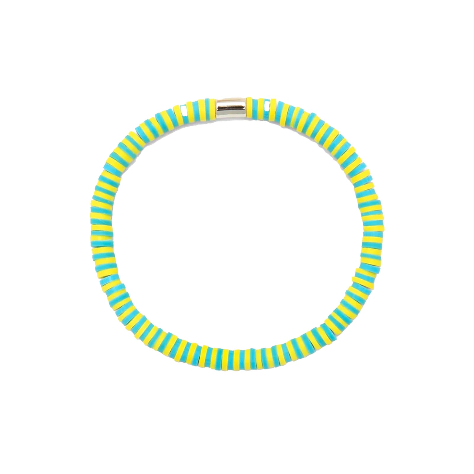 Pura Vida Seascape Vinyl Disc Stretch Bracelet - Sunbleached Aqua