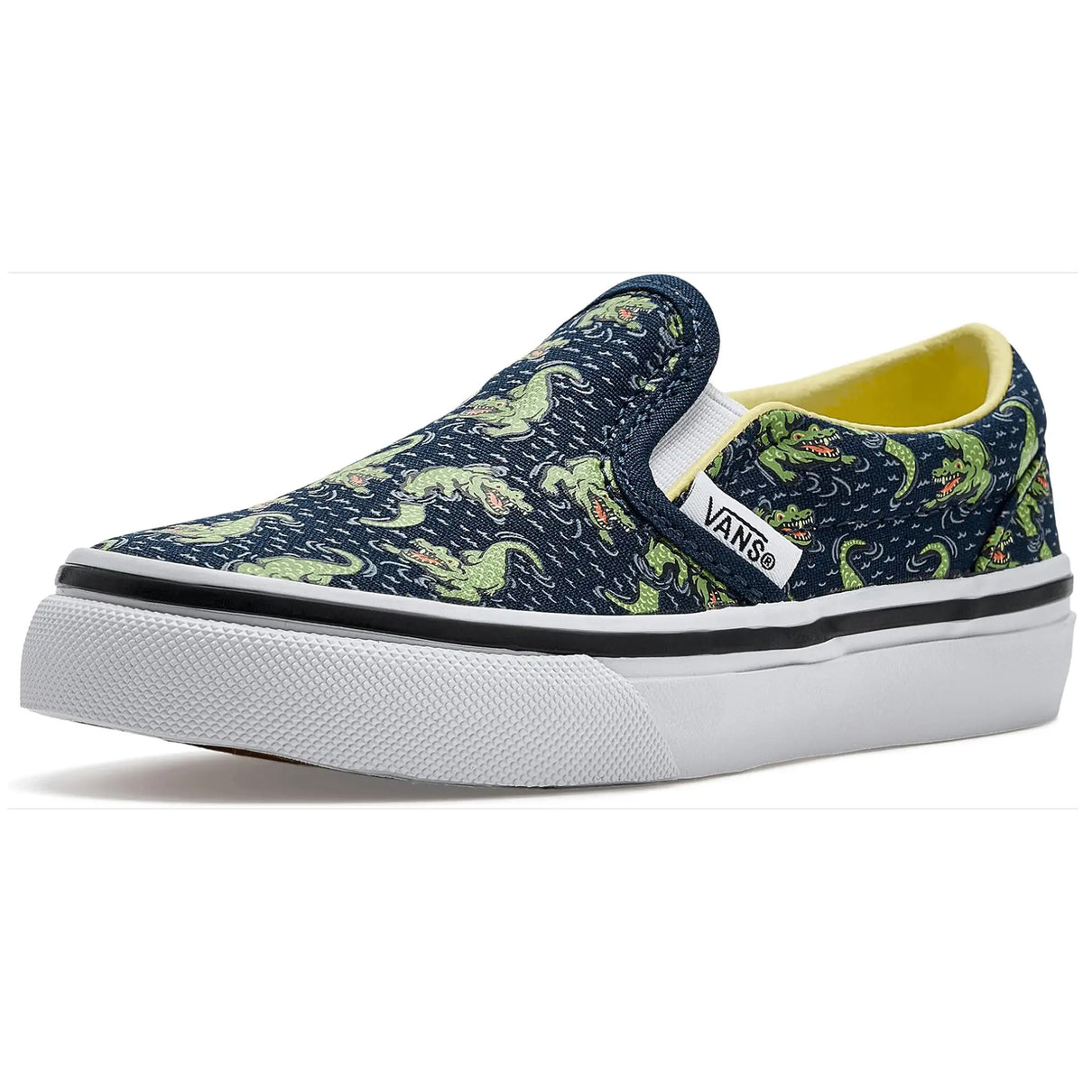 Vans Classic Slip-On Youth Kid's Shoes - Glow Croc Navy/Yellow
