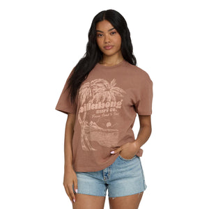 Billabong Sand To Surf Knit Graphic Women's S/S T-Shirt - Brown Stone