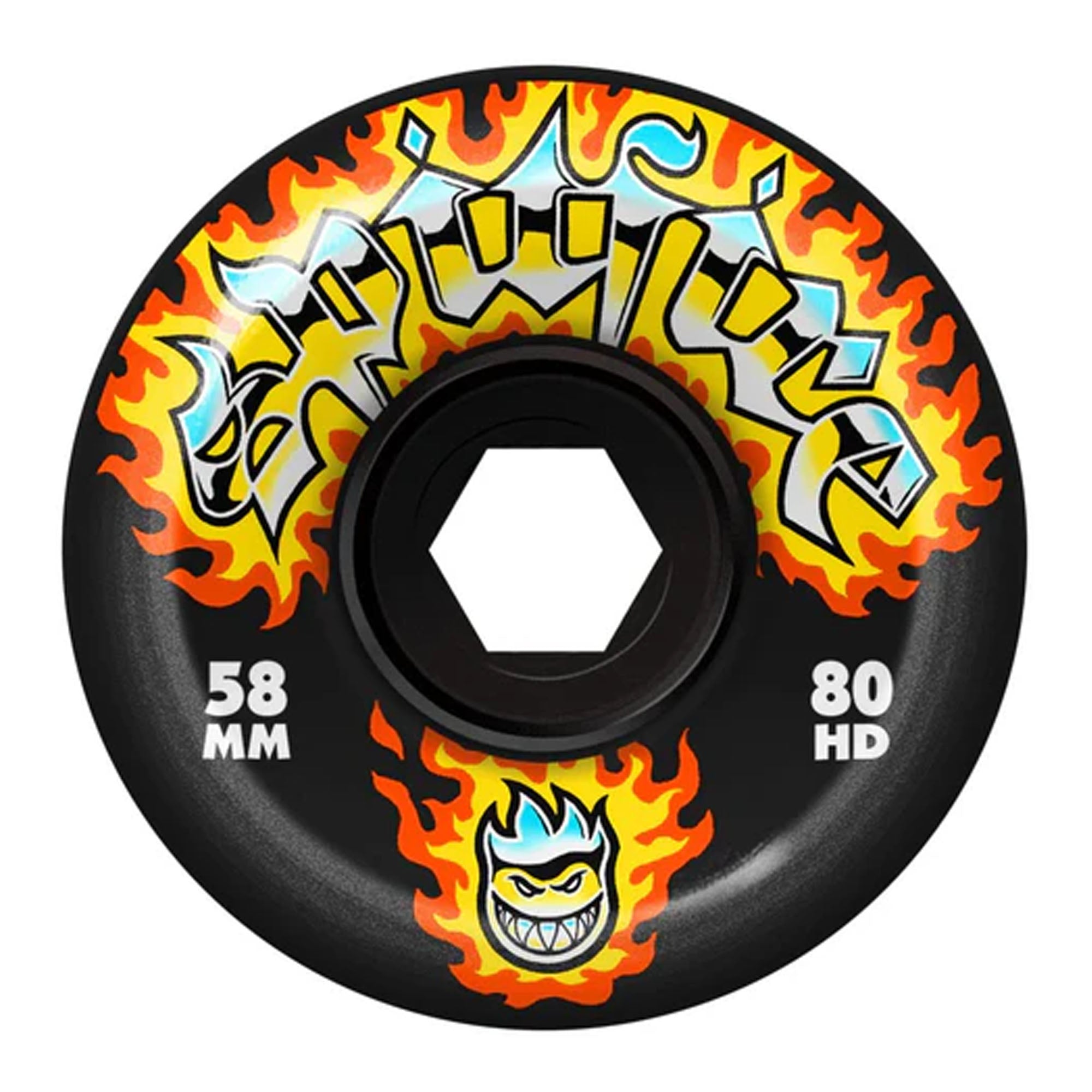 Spitfire 80HD Chrome Venom Conical 58mm Skateboard Wheels - Black