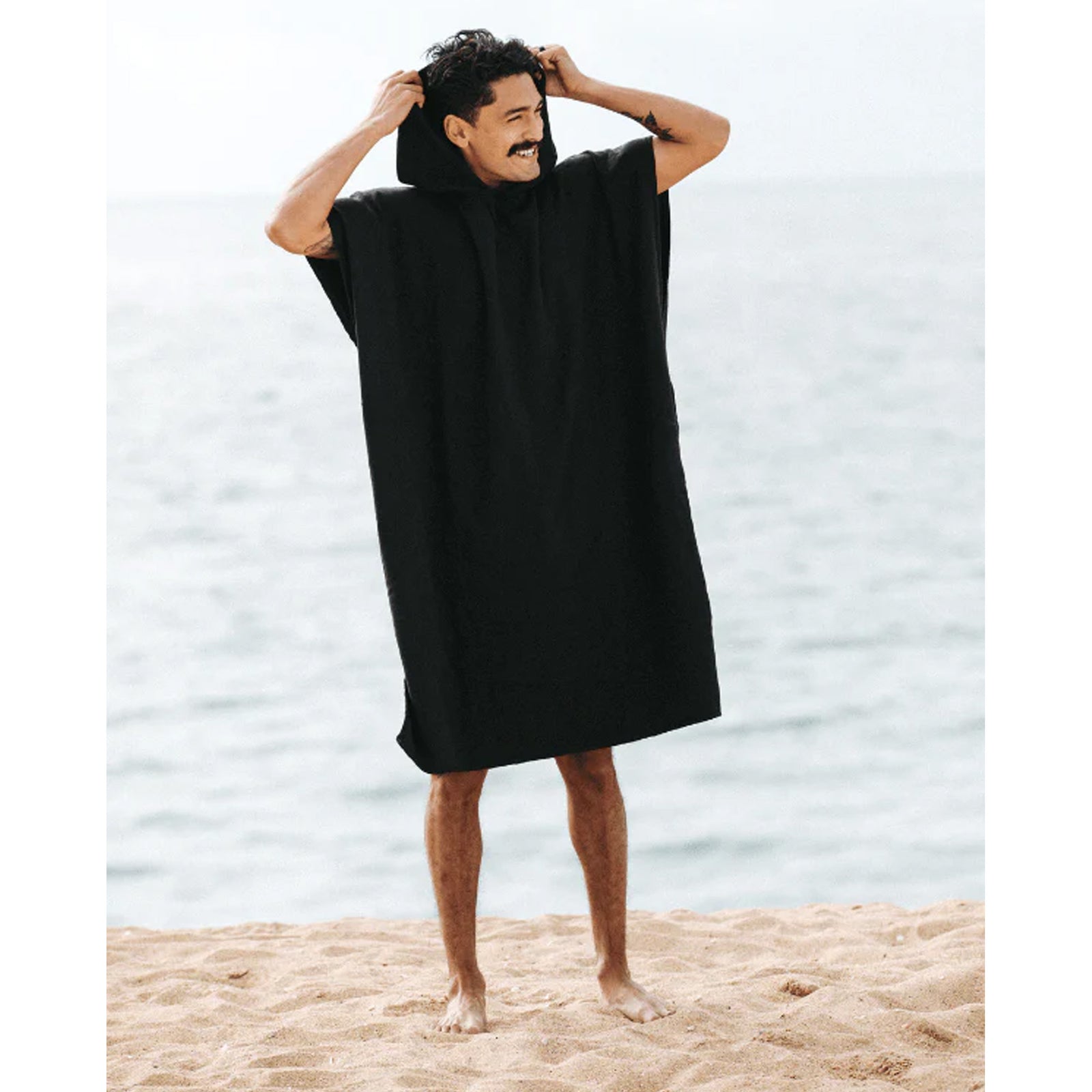Sand Cloud Terra Hooded Poncho - Black