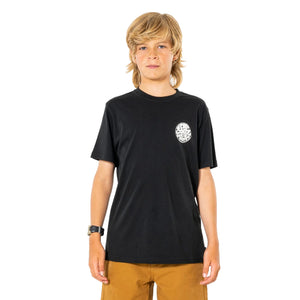 Rip Curl Wetsuit Icon Youth Boy's S/S T-Shirt - Black