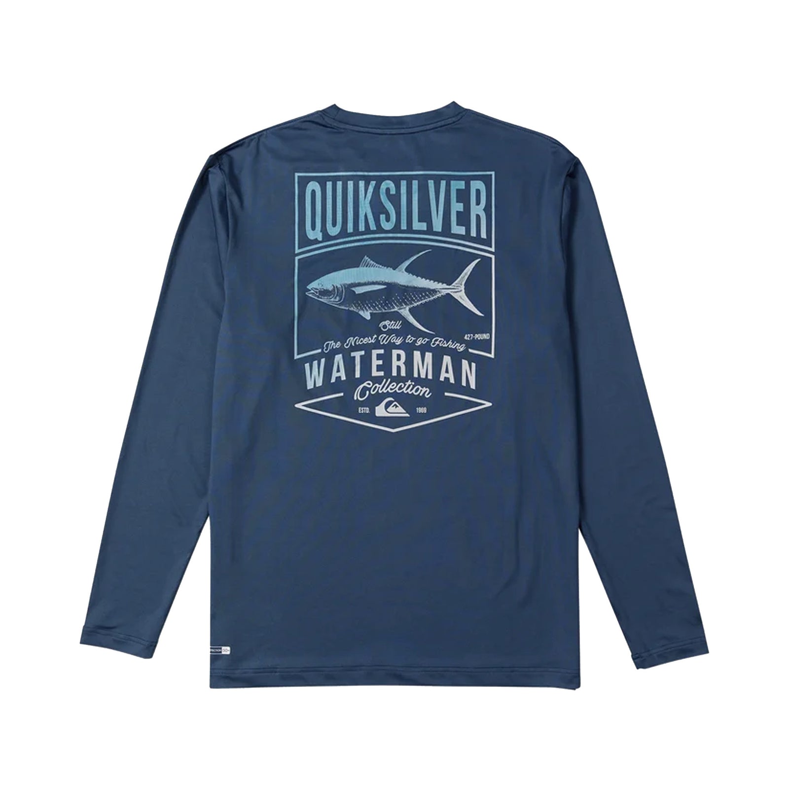 Quiksilver Waterman Gradient Tuna UPF 50 Loose-Fit Men's L/S Rashguard - Dark Denim