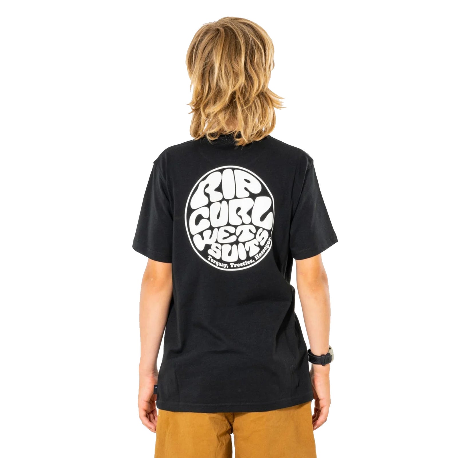 Rip Curl Wetsuit Icon Youth Boy's S/S T-Shirt - Black