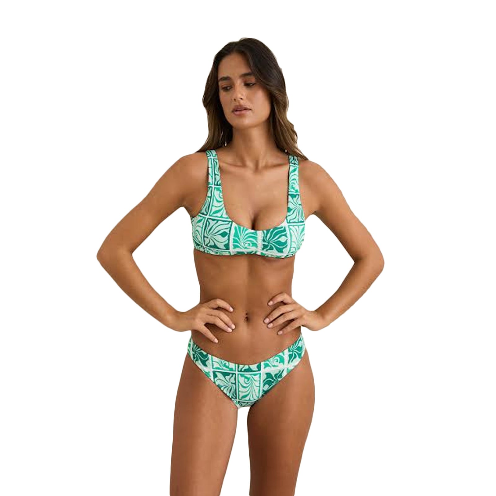 Rhythm Fern Crop Women's Bikini Top - Green