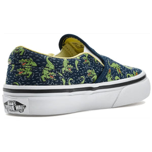 Vans Classic Slip-On Youth Kid's Shoes - Glow Croc Navy/Yellow