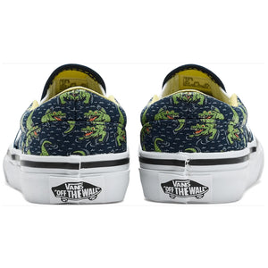 Vans Classic Slip-On Youth Kid's Shoes - Glow Croc Navy/Yellow