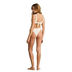 Rhythm Mila Reversible Hi Cut Women's Bikini Bottoms - Cream