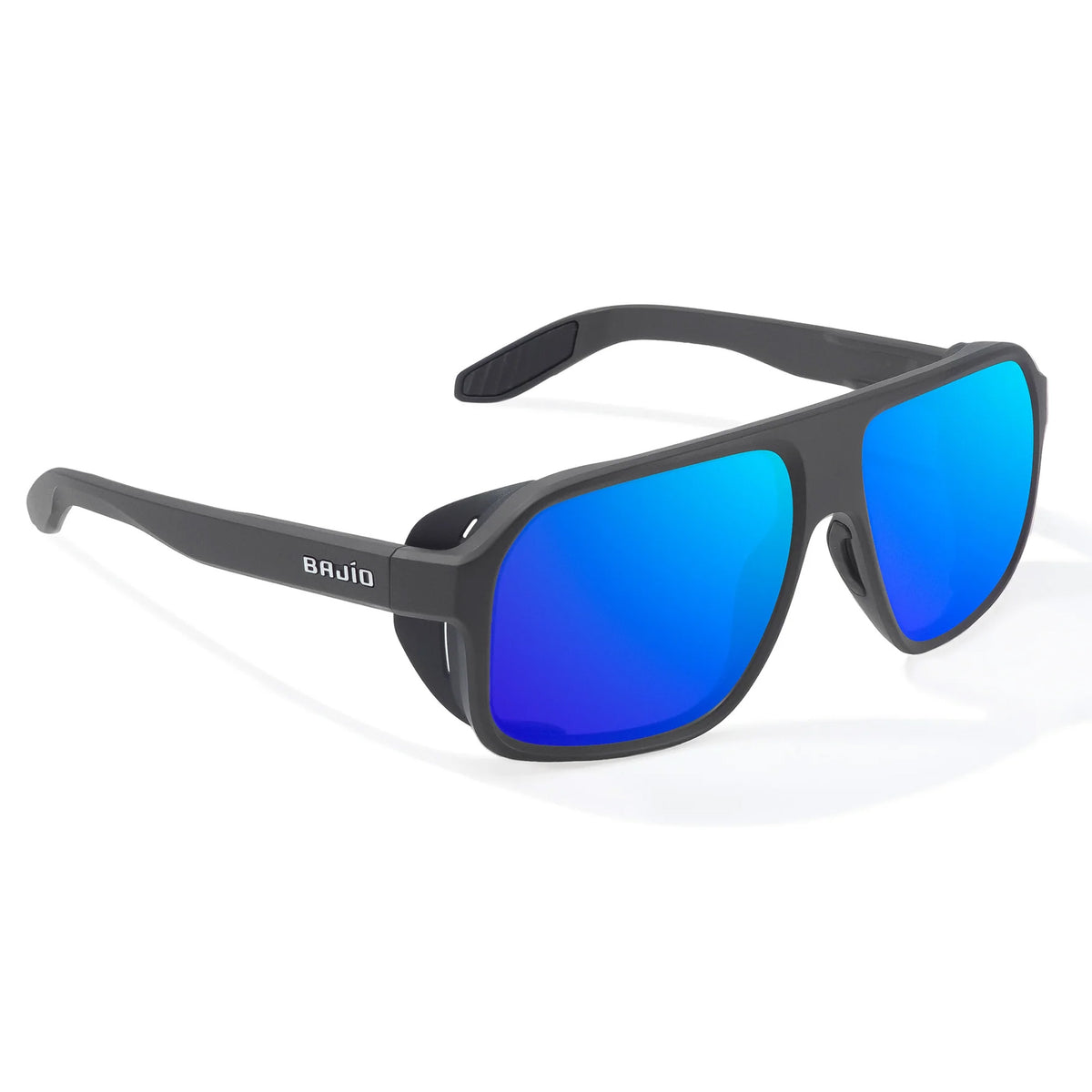 Bajio Cocho X-Large Men's Sunglasses - Graphite Black Matte/Blue Mirror Polarized