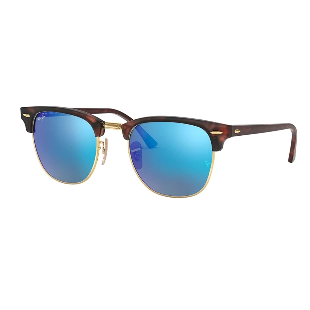 Ray-Ban New Clubmaster Men's Sunglasses - Sand Havana on Arista Grey/Mirror Blue