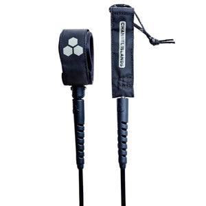 Channel Islands Round Step Up 7' x 5/16" Surfboard Leash - Black