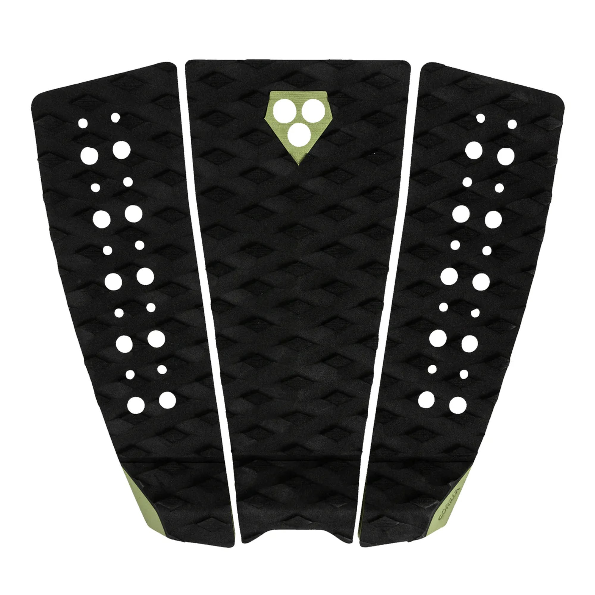 Gorilla Phat Three-Piece Surfboard Traction Pad - Black Bay Leaf