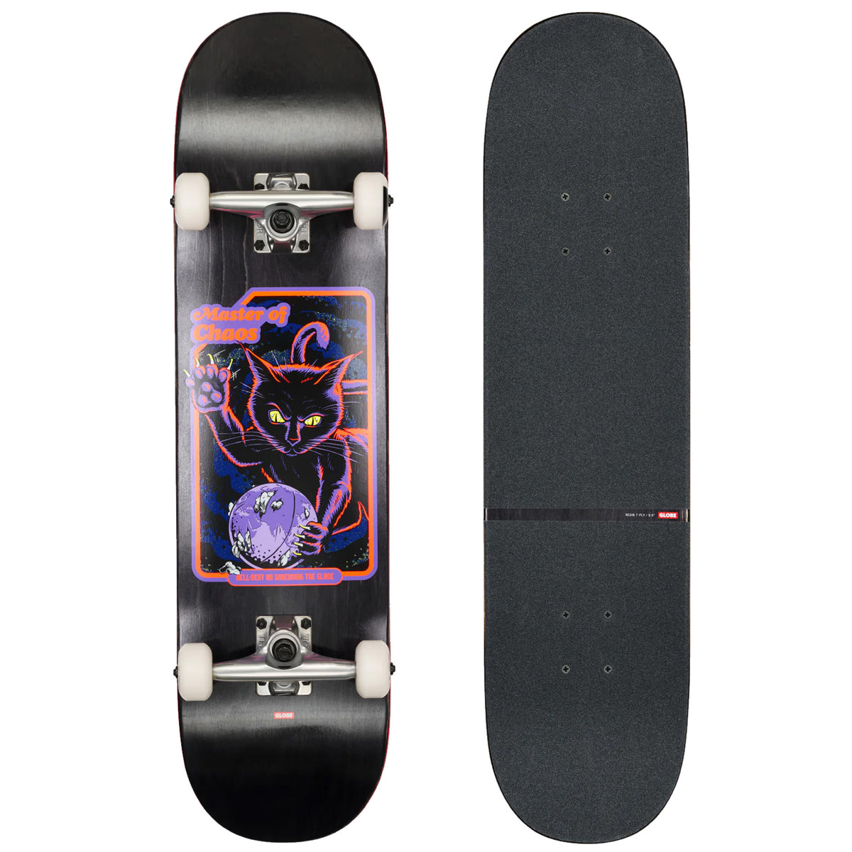 Globe G1 Master of Chaos 8.0" Complete Skateboard - Black Cat