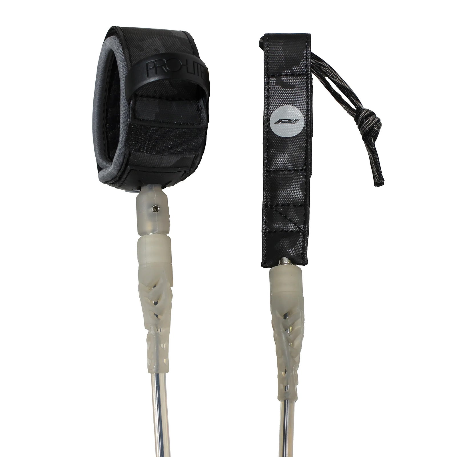 Pro-Lite Comp Double Swivel Surfboard Leash - 6'0"/Smoke Clear Black Core