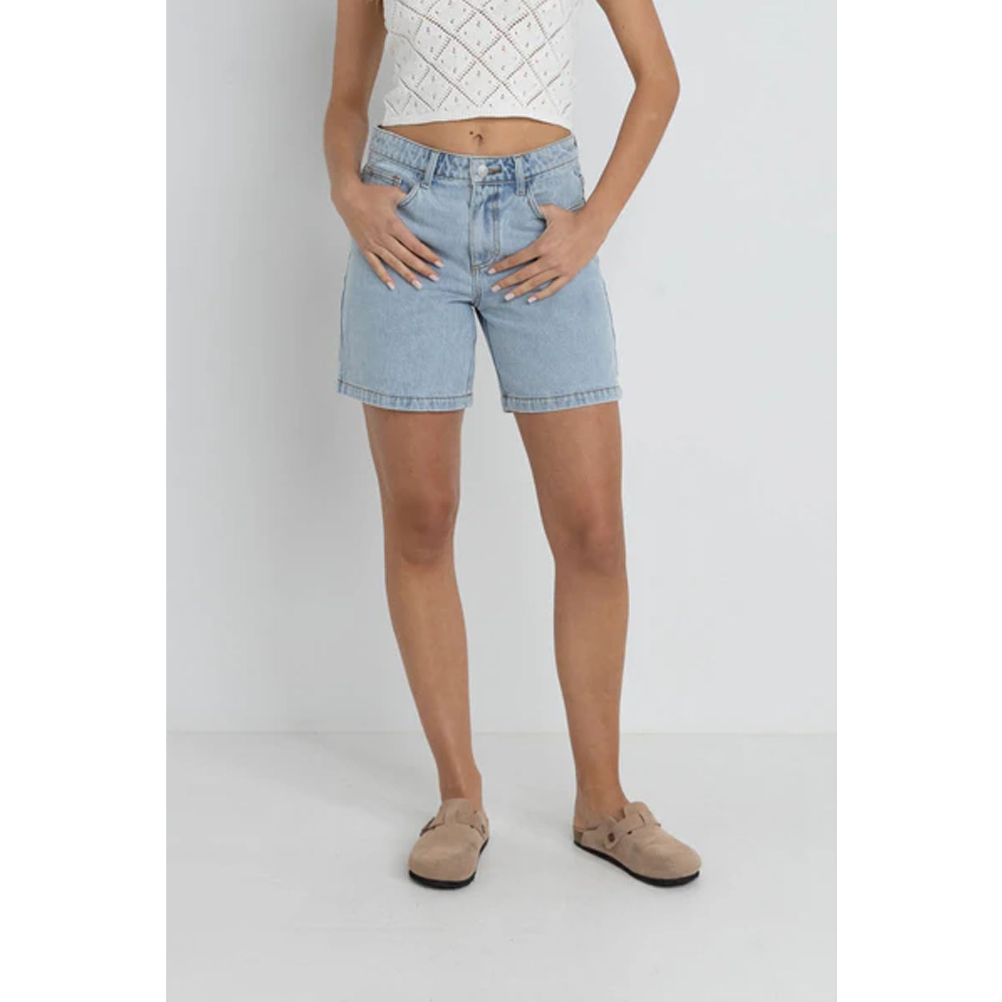 Rhythm Tour Denim Bermuda Women's Shorts - Blue