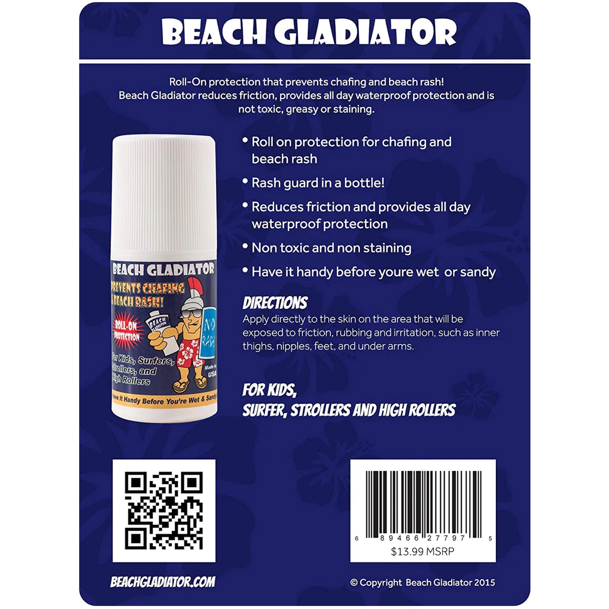 Beach Gladiator 1.5oz Roll On Rash Guard