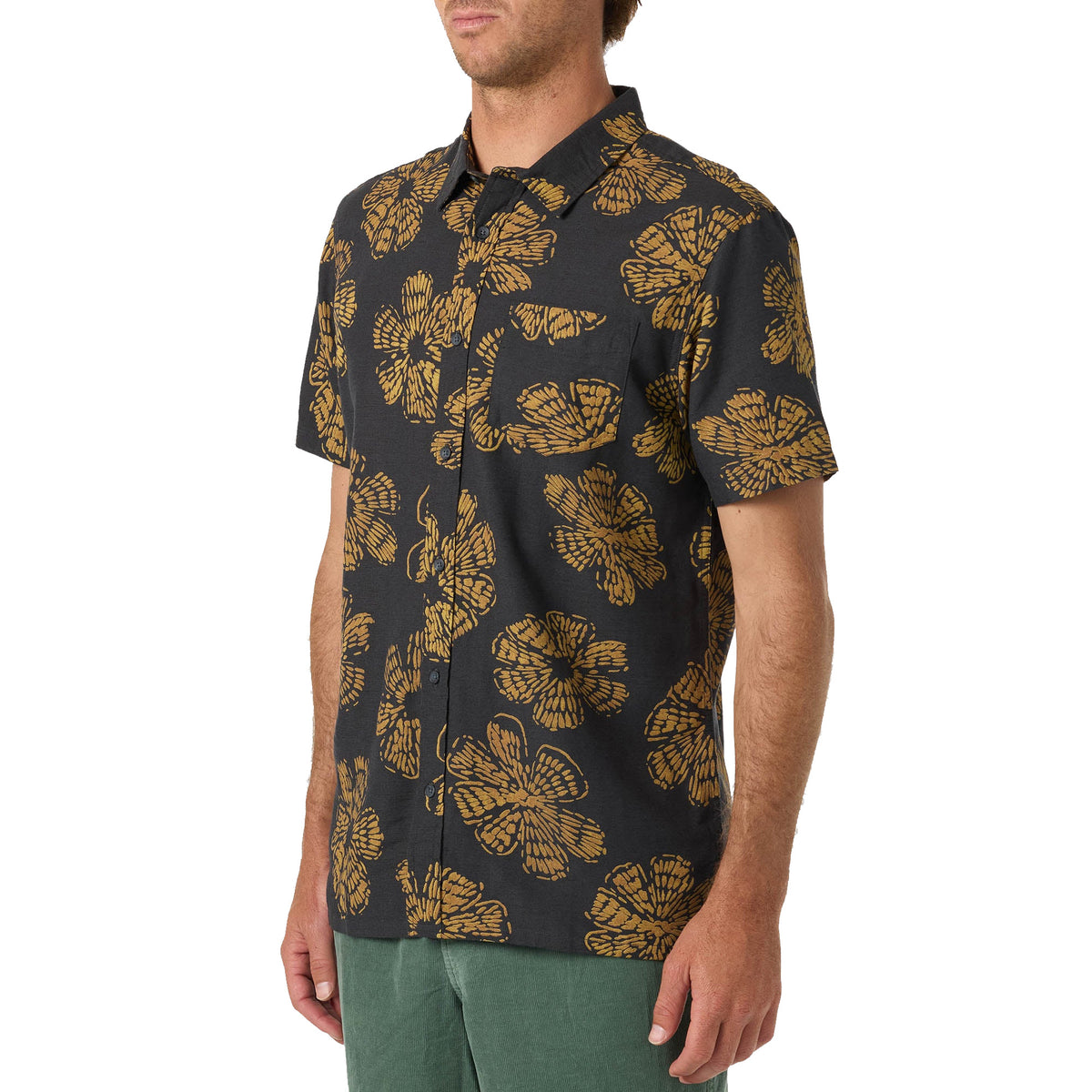 O'Neill O'Riginals Print Standard Fit Men's S/S Dress Shirt - Phantom