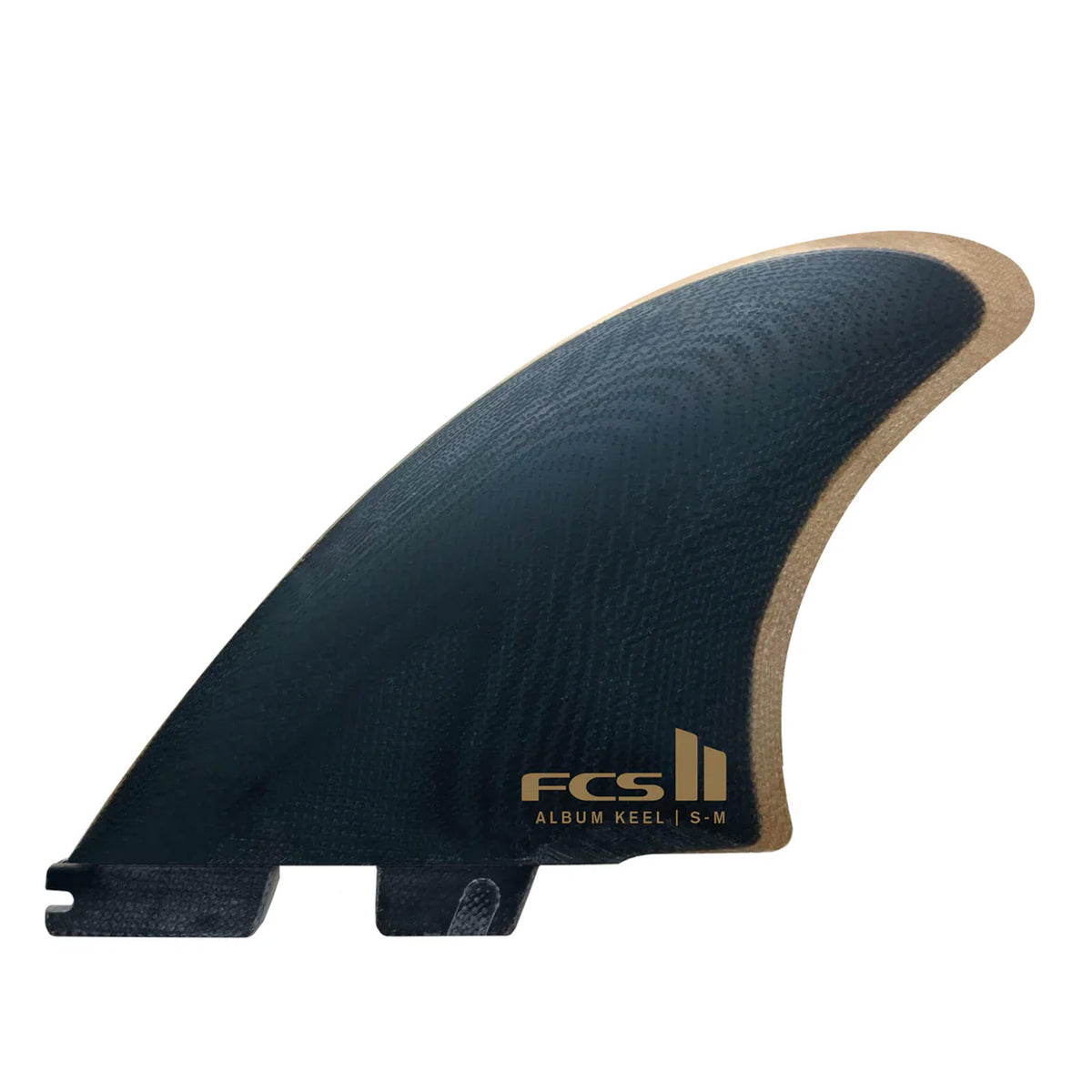 FCS II Album Performance Glass Keel Twin Surfboard Fins - Small-Medium/Black Gold