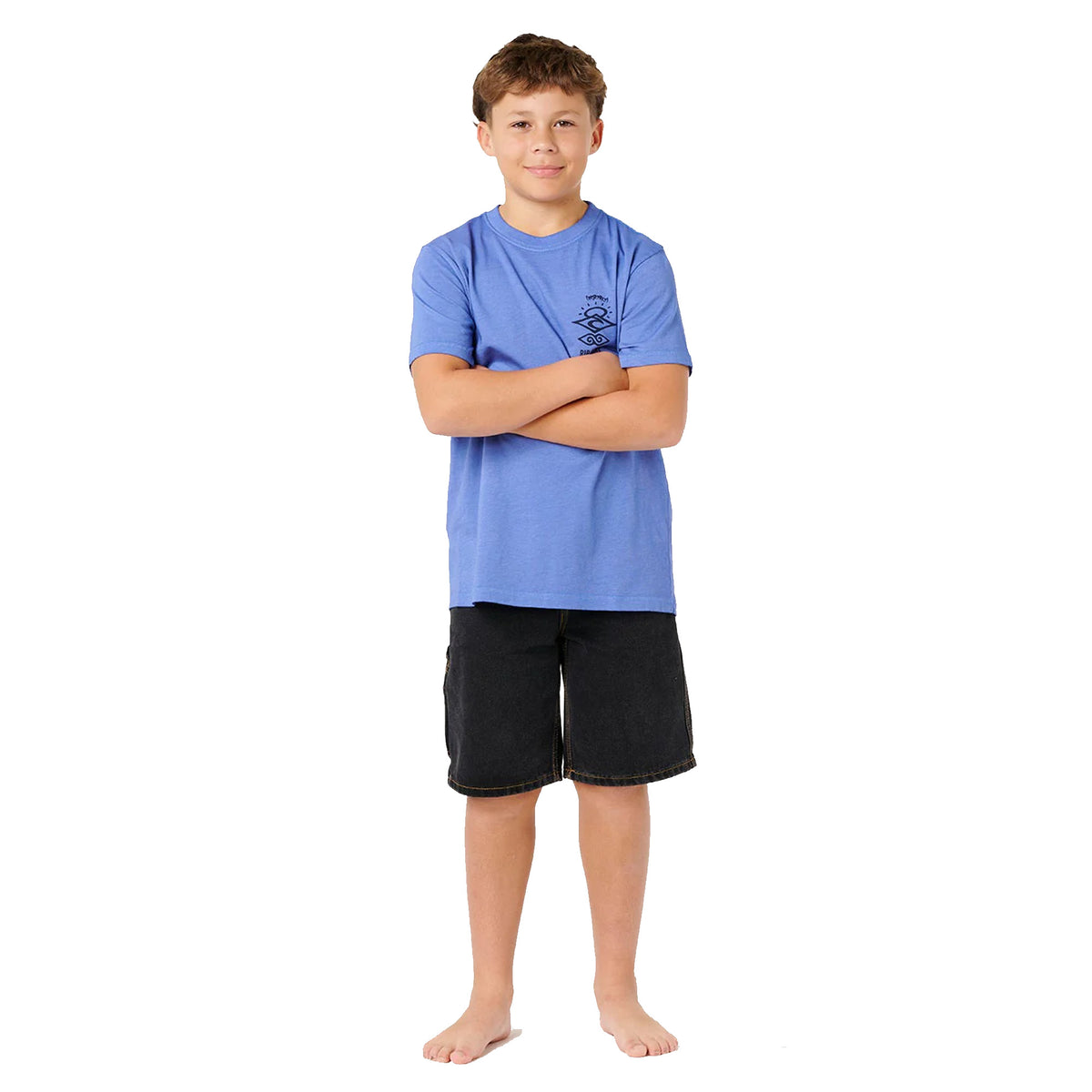 Rip Curl Search Icon Youth Boy's T-Shirt - Blue Haze