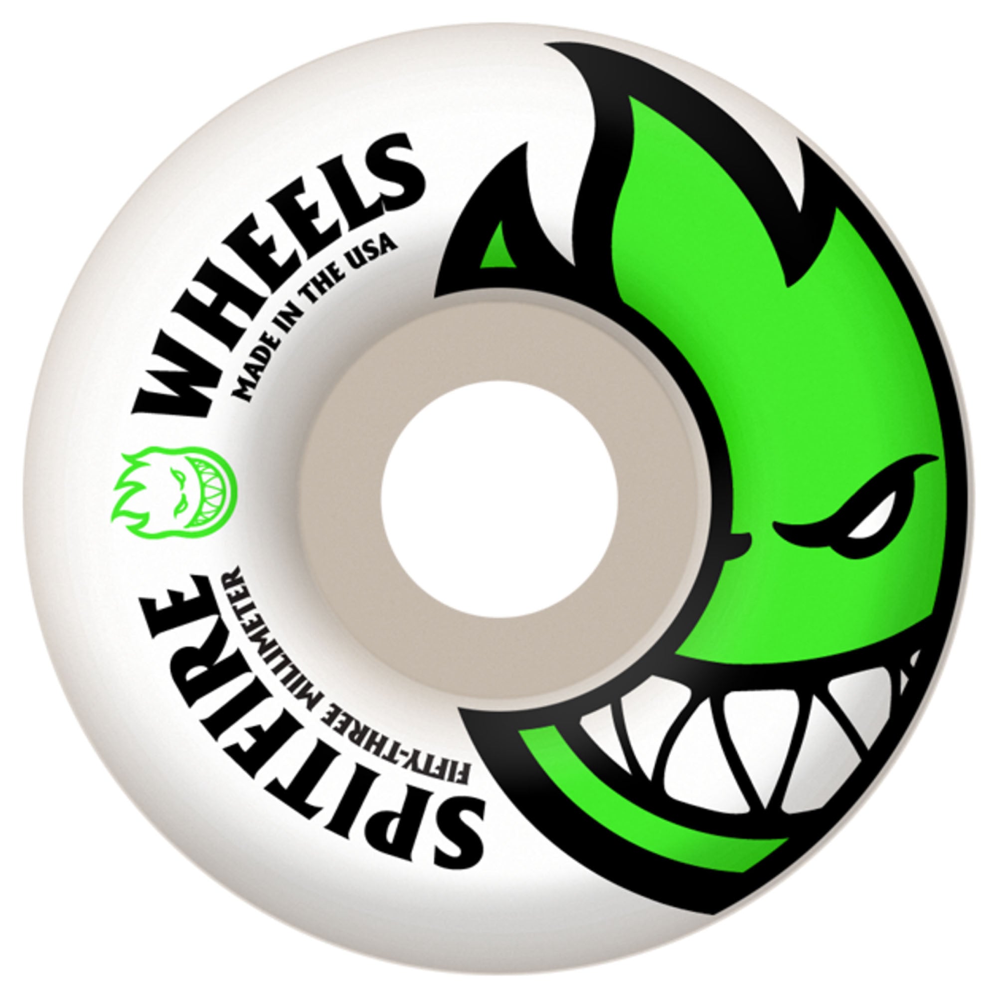 Spitfire Bighead 53mm Skateboard Wheels - White/Green