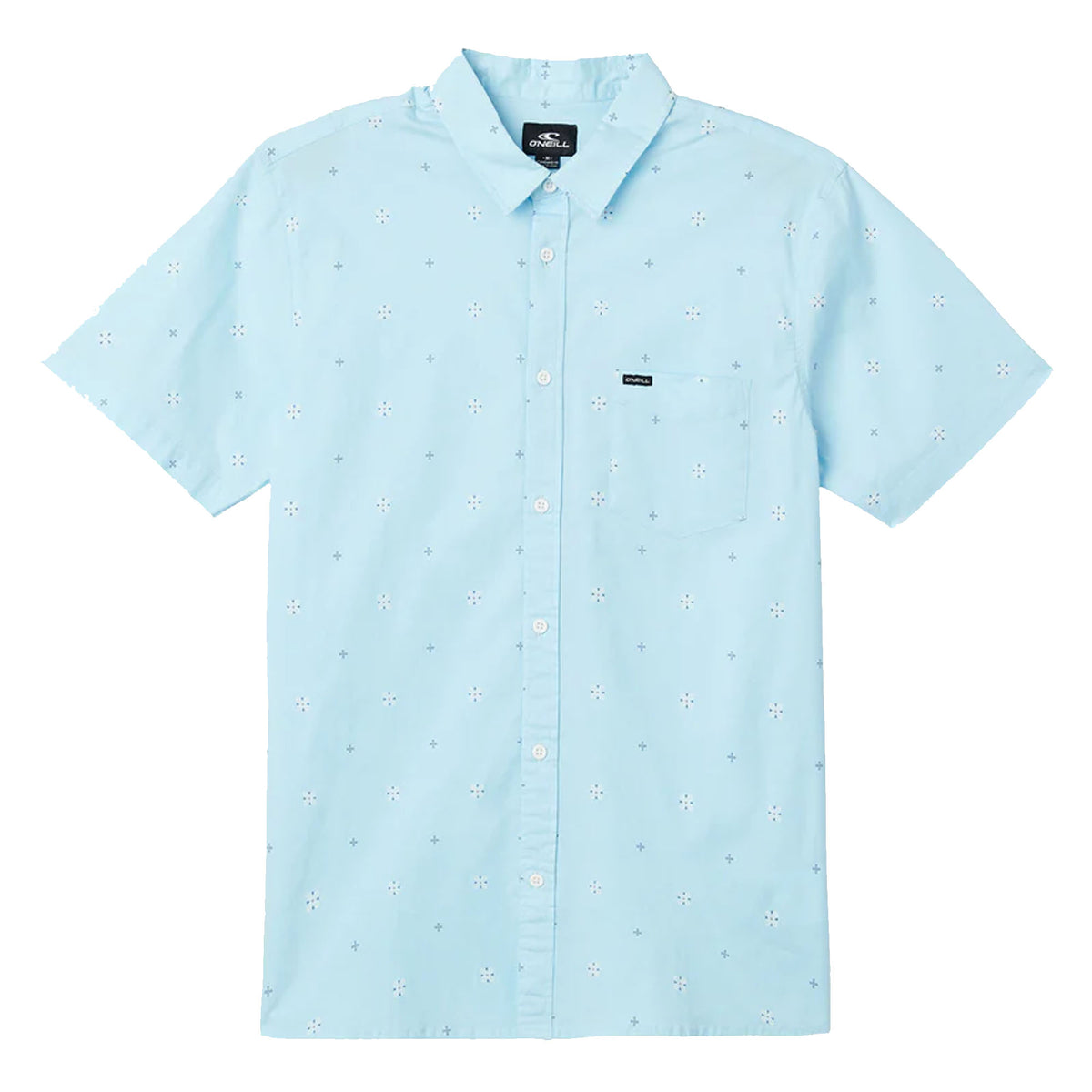 O'Neill Quiver Stretch Modern Men's S/S Dress Shirt - Sky Blue