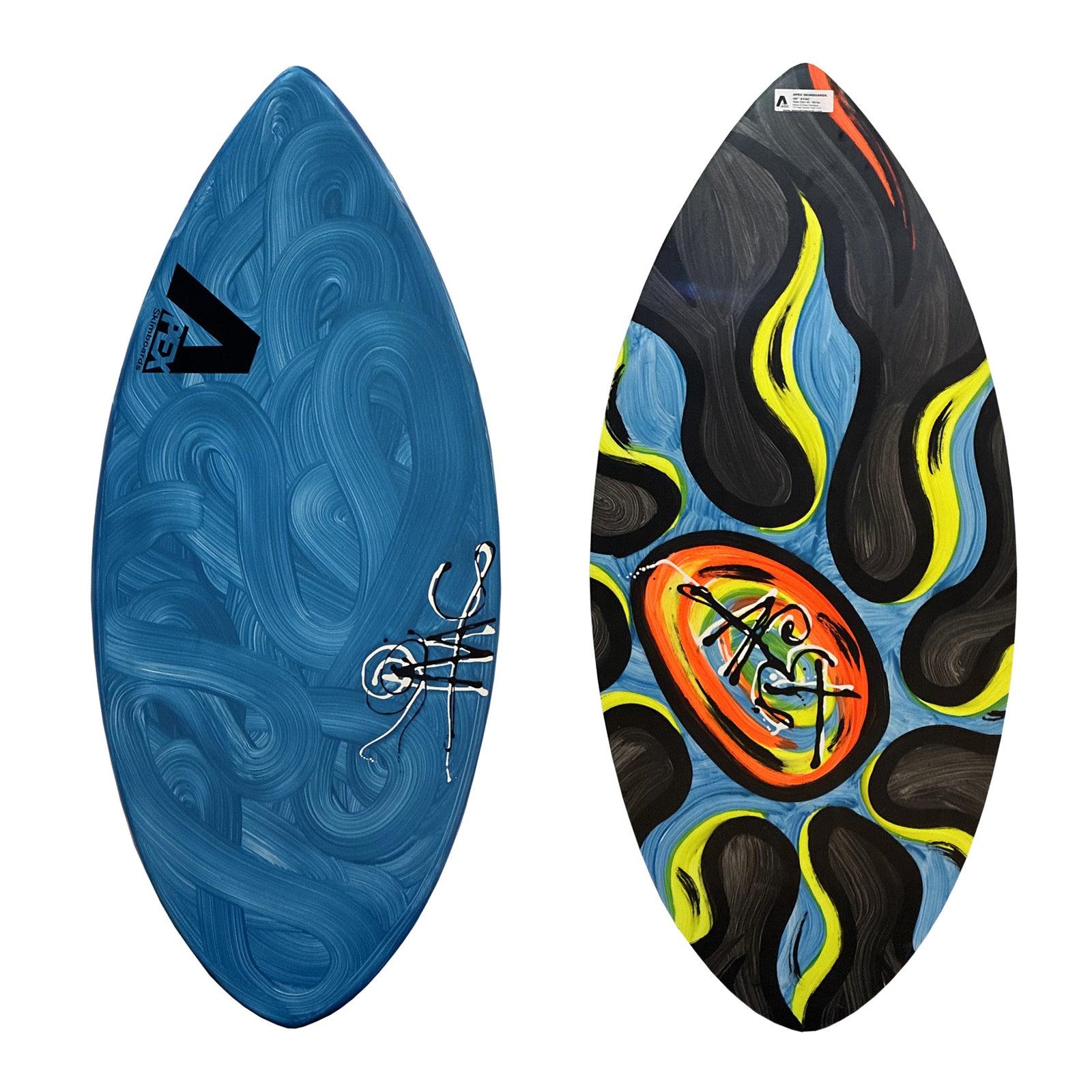 Apex AVAC 46" Skimboard - Blue Swirl/Black Sun