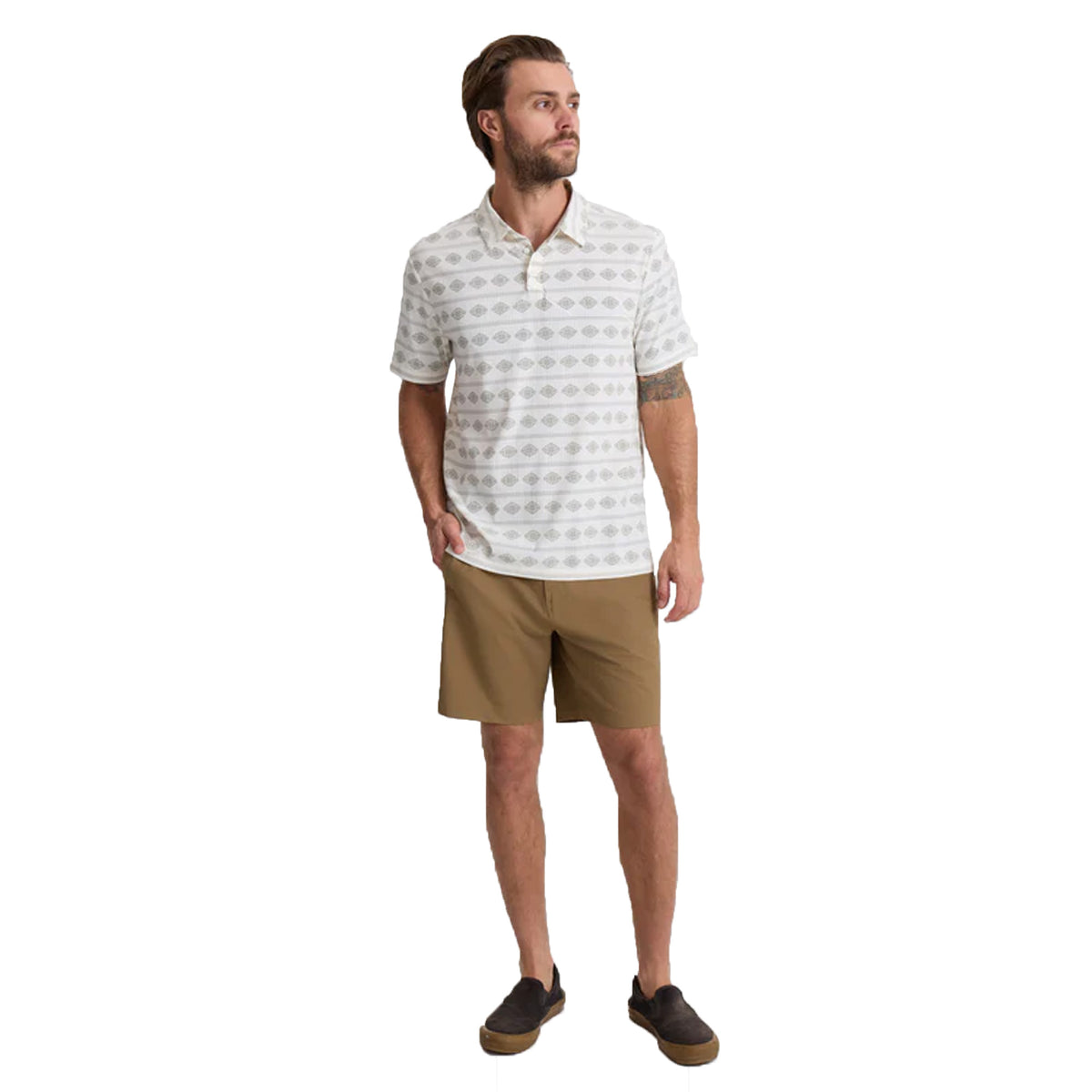 Roark Bless Up Breathable Stretch Men's Dess Shirt - Unbleached