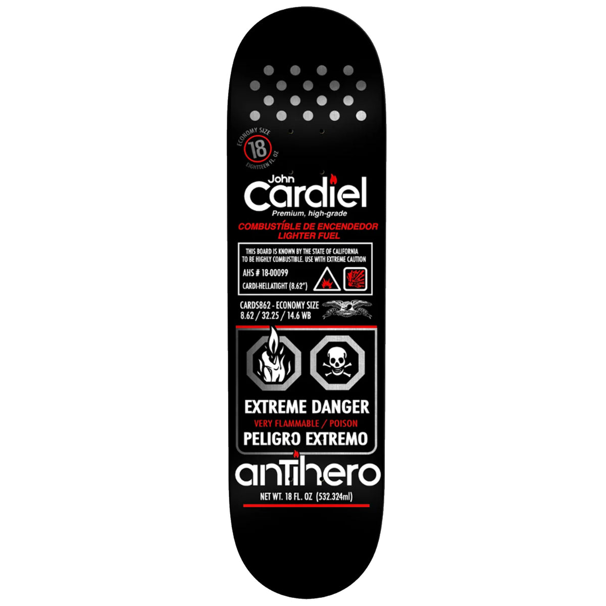 Anti-Hero Cardiel Fueled Up 8.62" Skateboard Deck