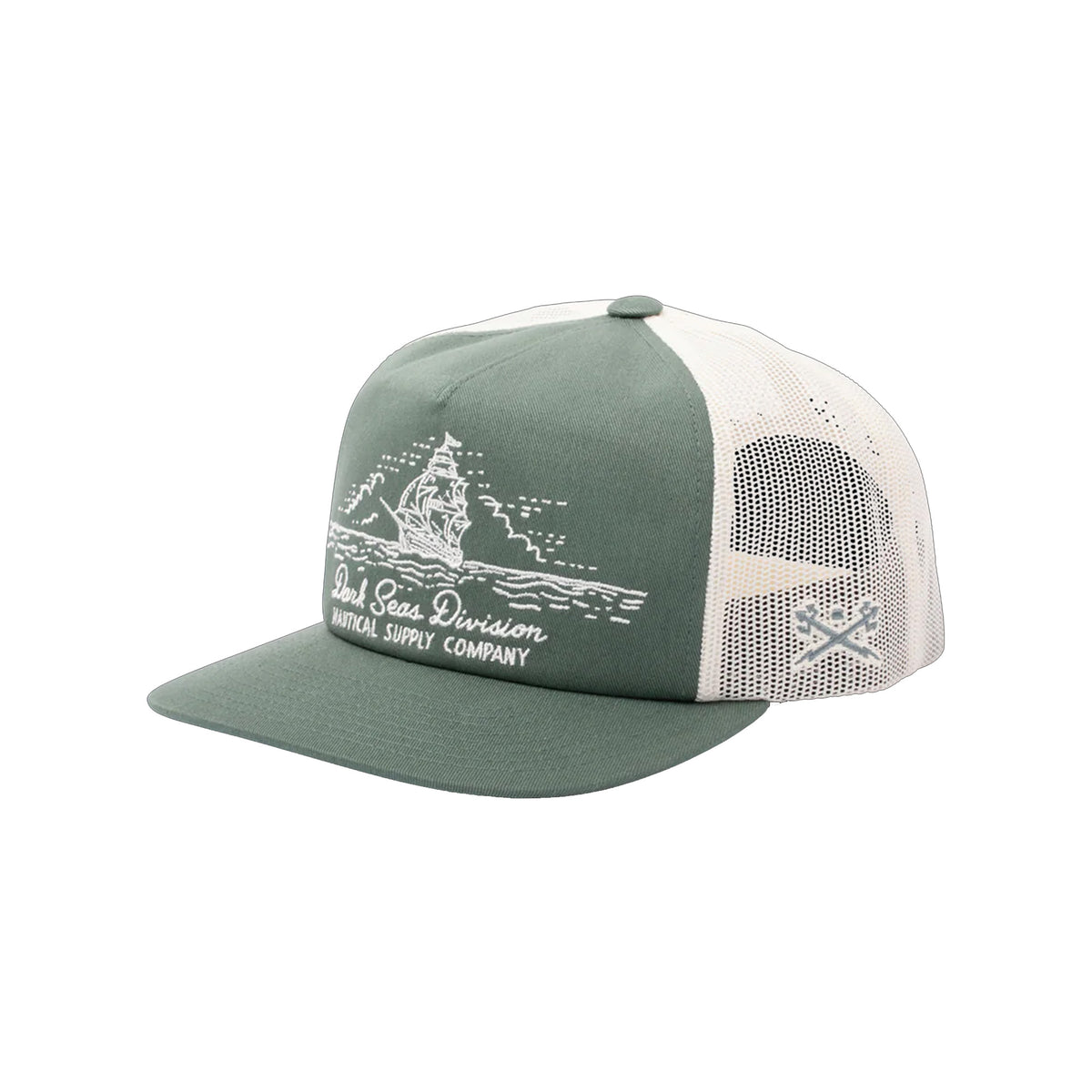 Dark Seas Tall Ship Men's Hat - Green/White