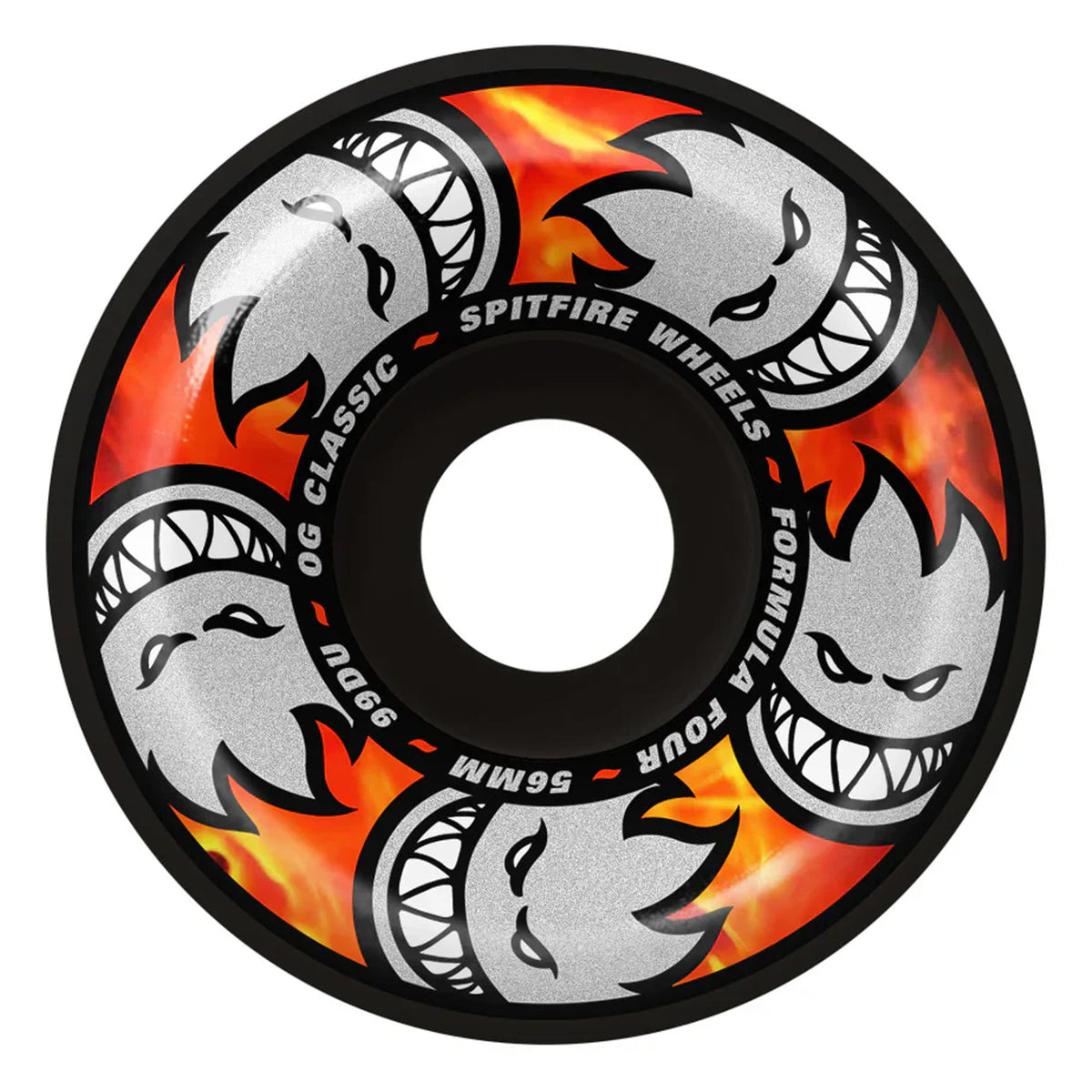 Spitfire F4 Multiball OG Classic 56mm 99a Skateboard Wheels - Black
