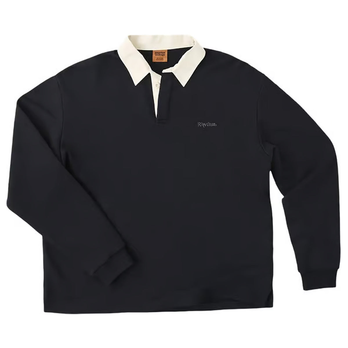 Rhythm Koa Rugby Men's L/S Polo Shirt - Black