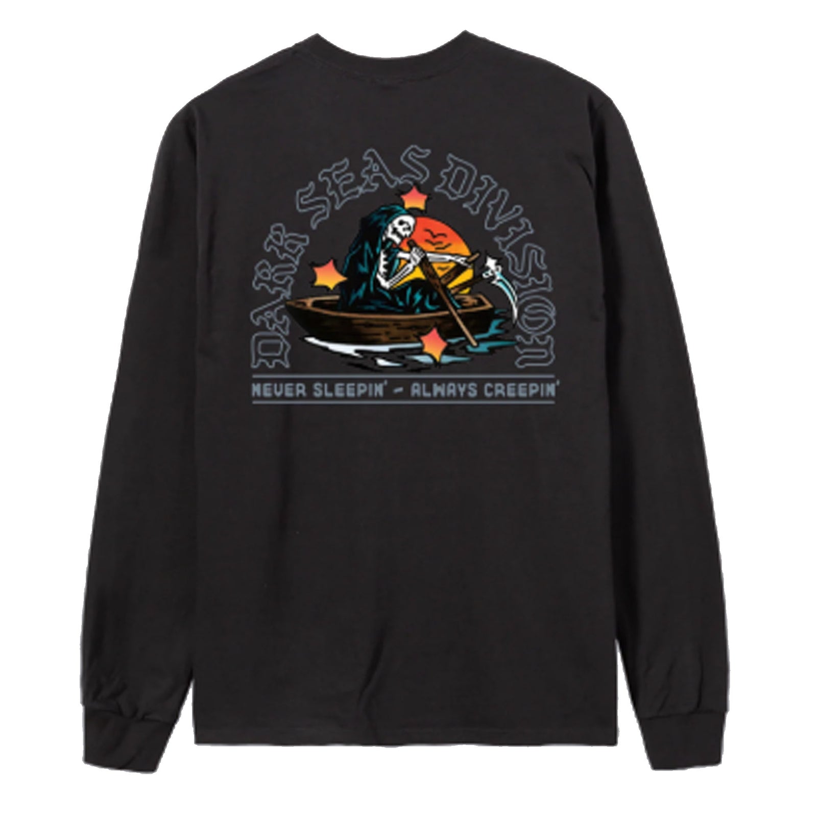 Dark Seas Rowboat Stock Men's L/S Shirt - Black