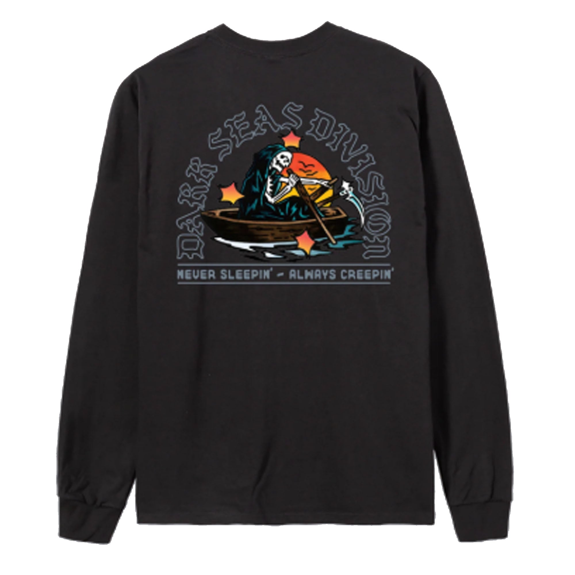 Dark Seas Rowboat Stock Men's L/S Shirt - Black