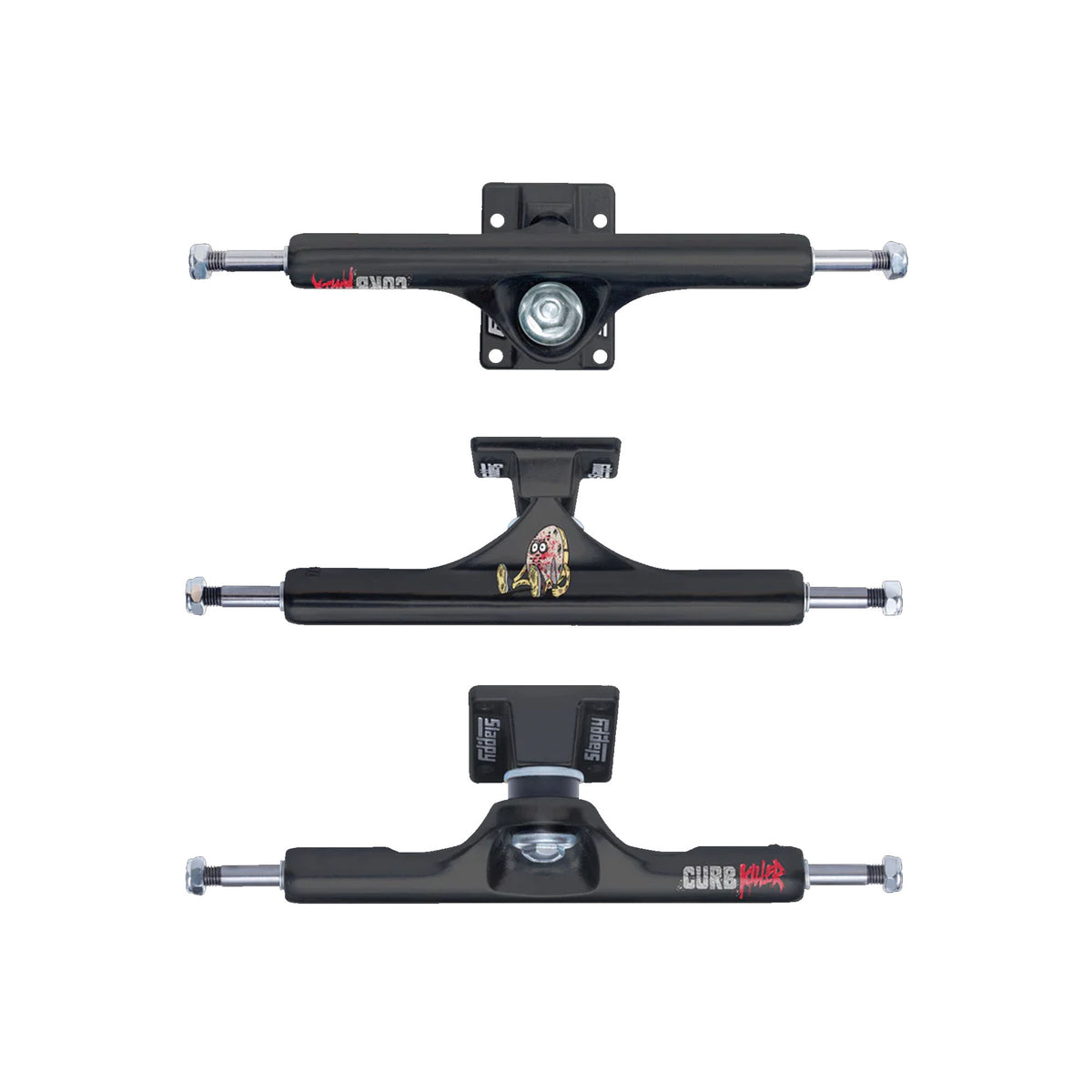 Slappy ST1 Inverted Curb Killer Skateboard Trucks - 8.5"/Black